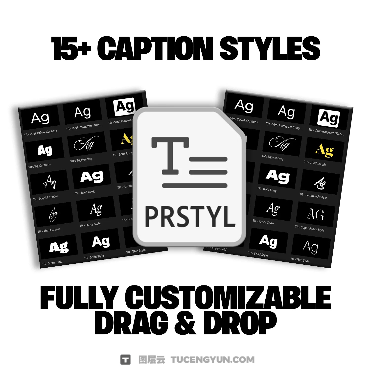 热门电影感短视频、访谈、电影剪辑文字标题字幕动画PR预设 Caption Fx Pack – Sparvol（13985）图层云