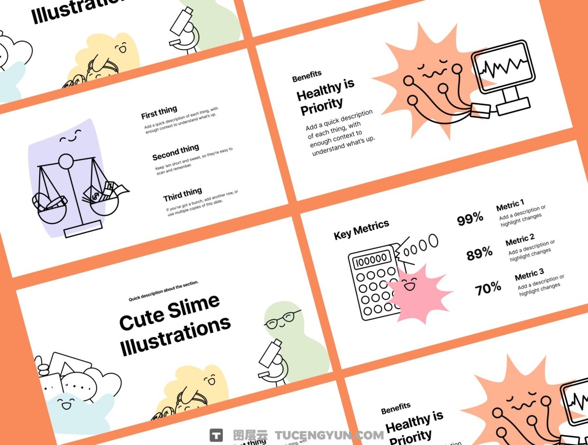 100幅趣味手绘可爱史莱姆角色AI矢量插画插图PNG图片设计套装 Cute Slime Activities Illustrations（13986）图层云