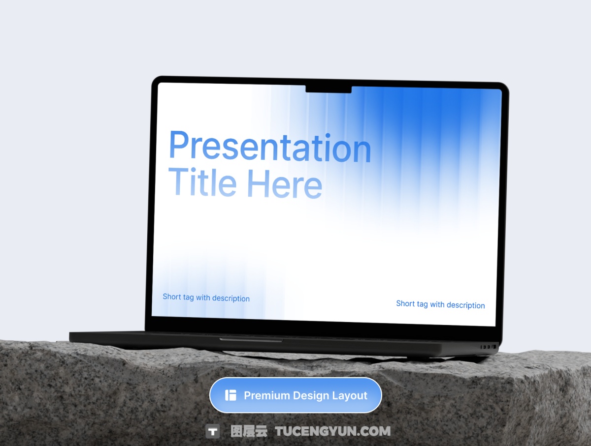 PPT模板：25页极简商业战略策划企业年度报表简报幻灯片设计ppt/figma模板 Blura – Pitch Deck Kit（13991）图层云