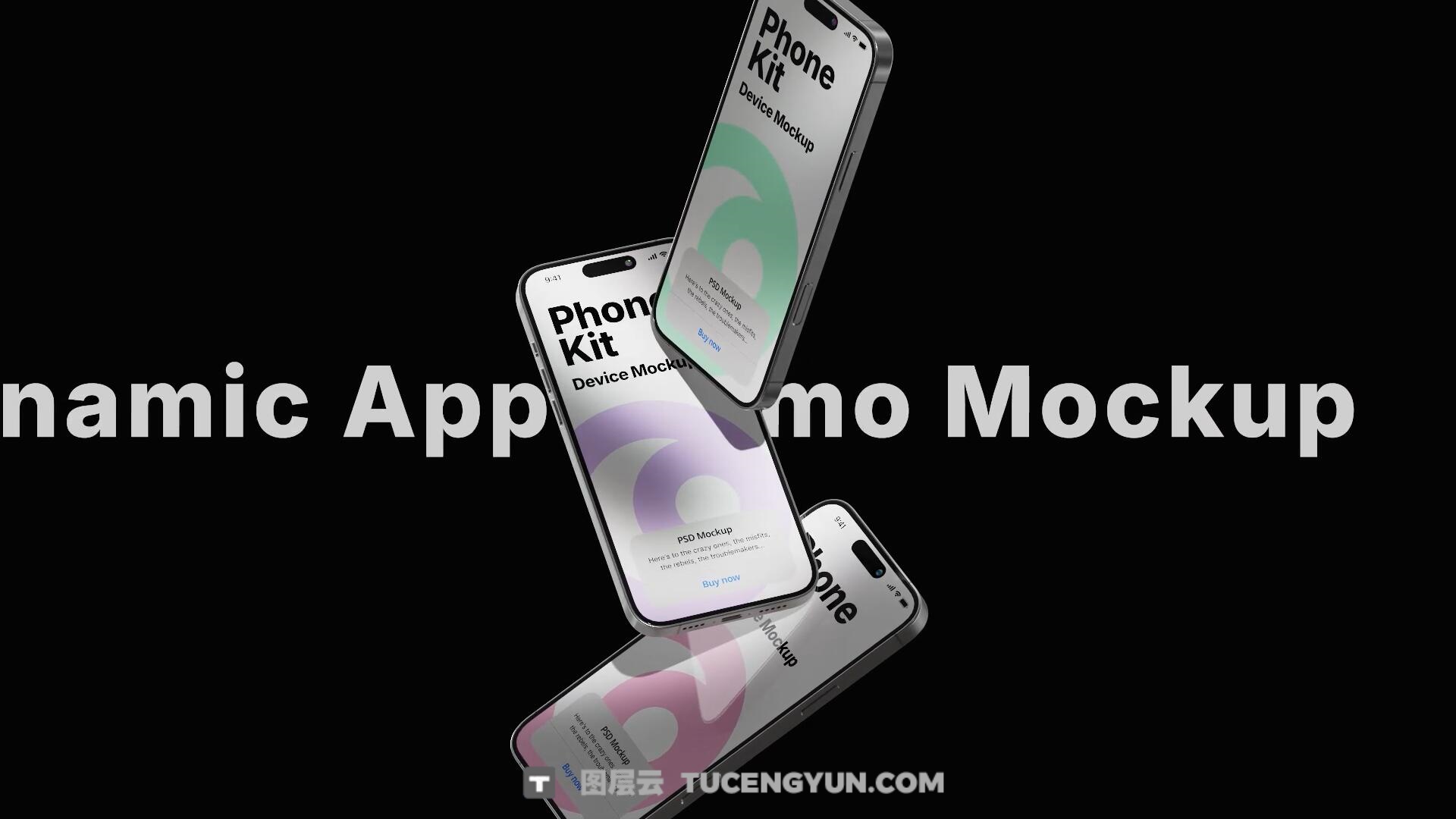 AE模板：高品质苹果IPhone 17应用程序UI设计官网展示3D模型动画模板（13992）图层云