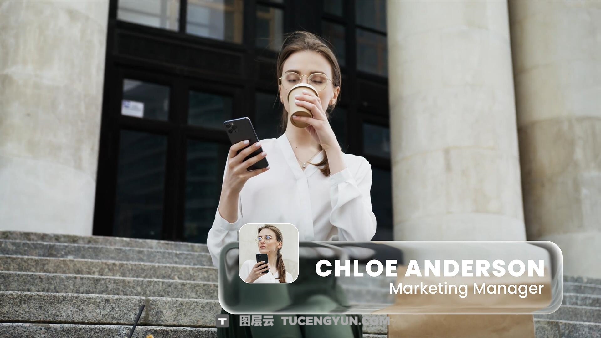 AE模板：苹果液态玻璃渐变效果文字标题字幕动画模板（13996）图层云