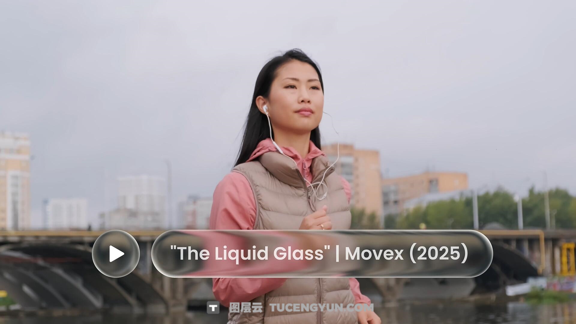 AE模板：苹果液态玻璃渐变效果文字标题字幕动画模板（13996）图层云