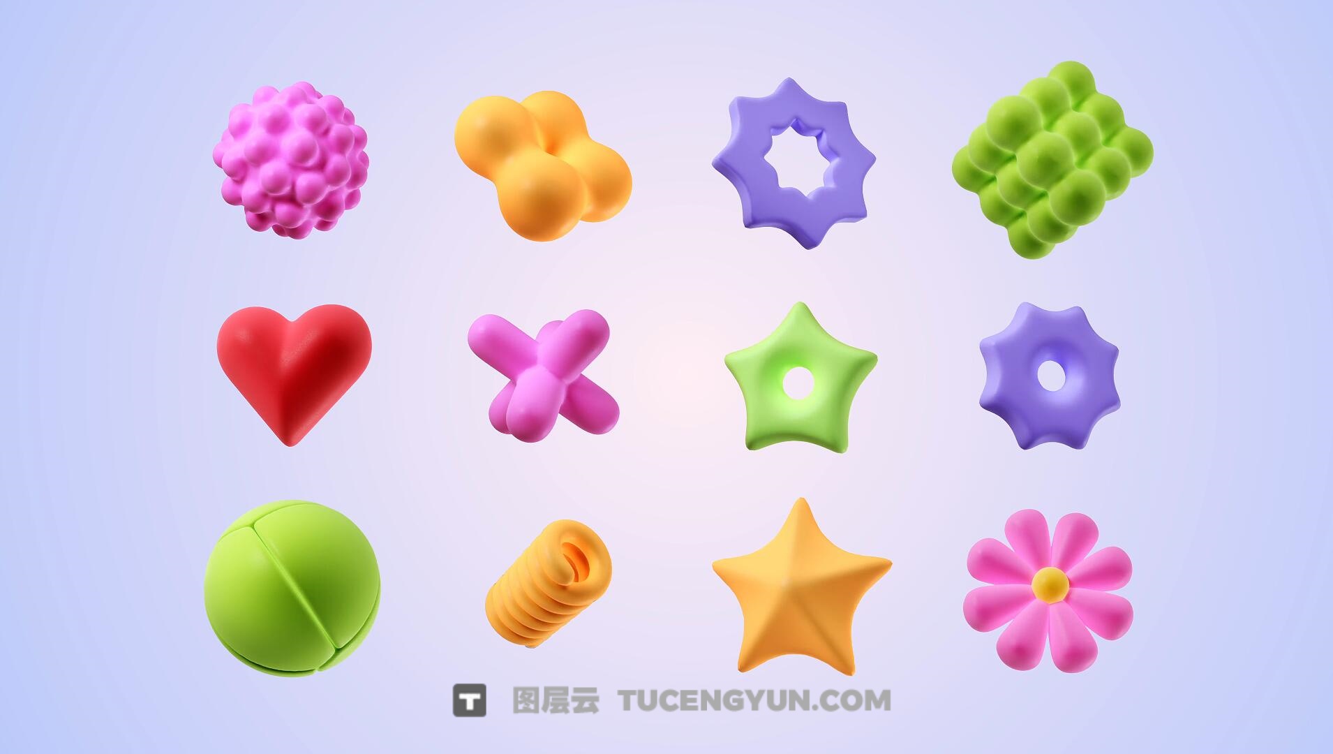 视频素材：36个创意现代3D表情符号图标社交媒体透明通道MOV视频素材（13999）图层云