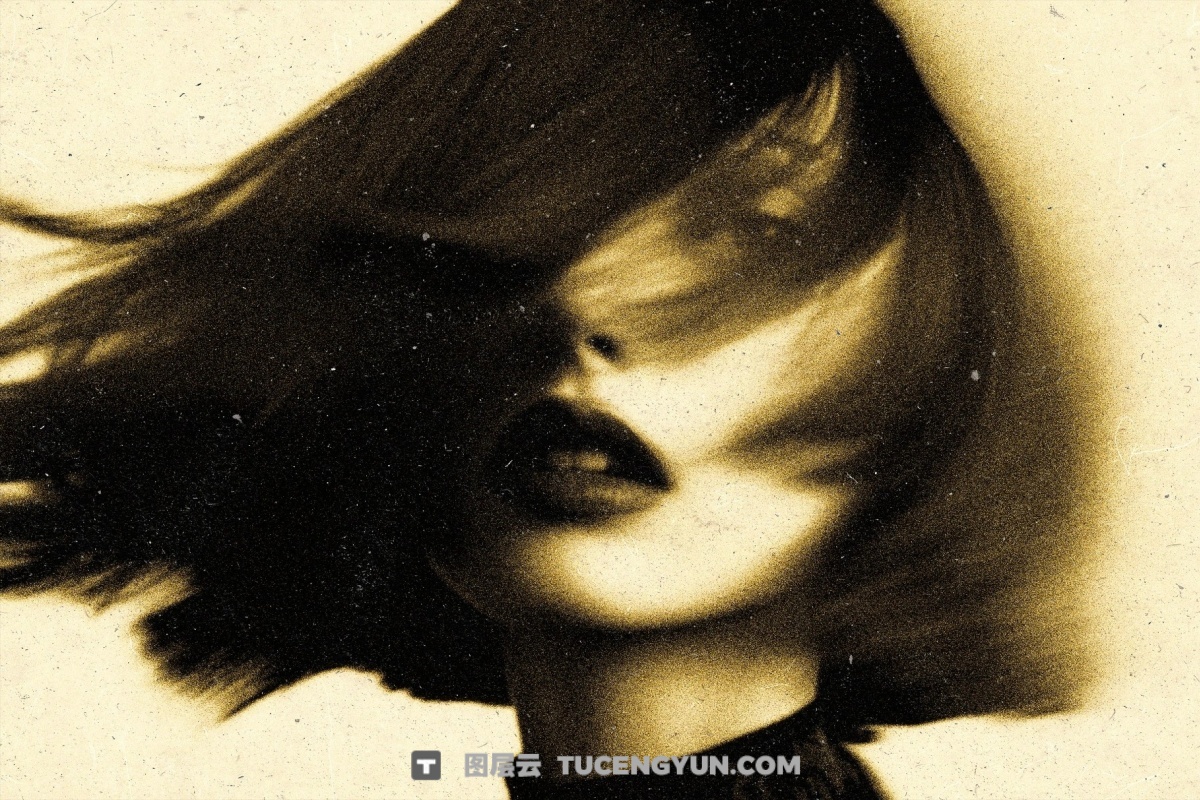 粗犷低保真单色墨水色调厚重颗粒感封面海报设计PSD特效样机（14003）图层云