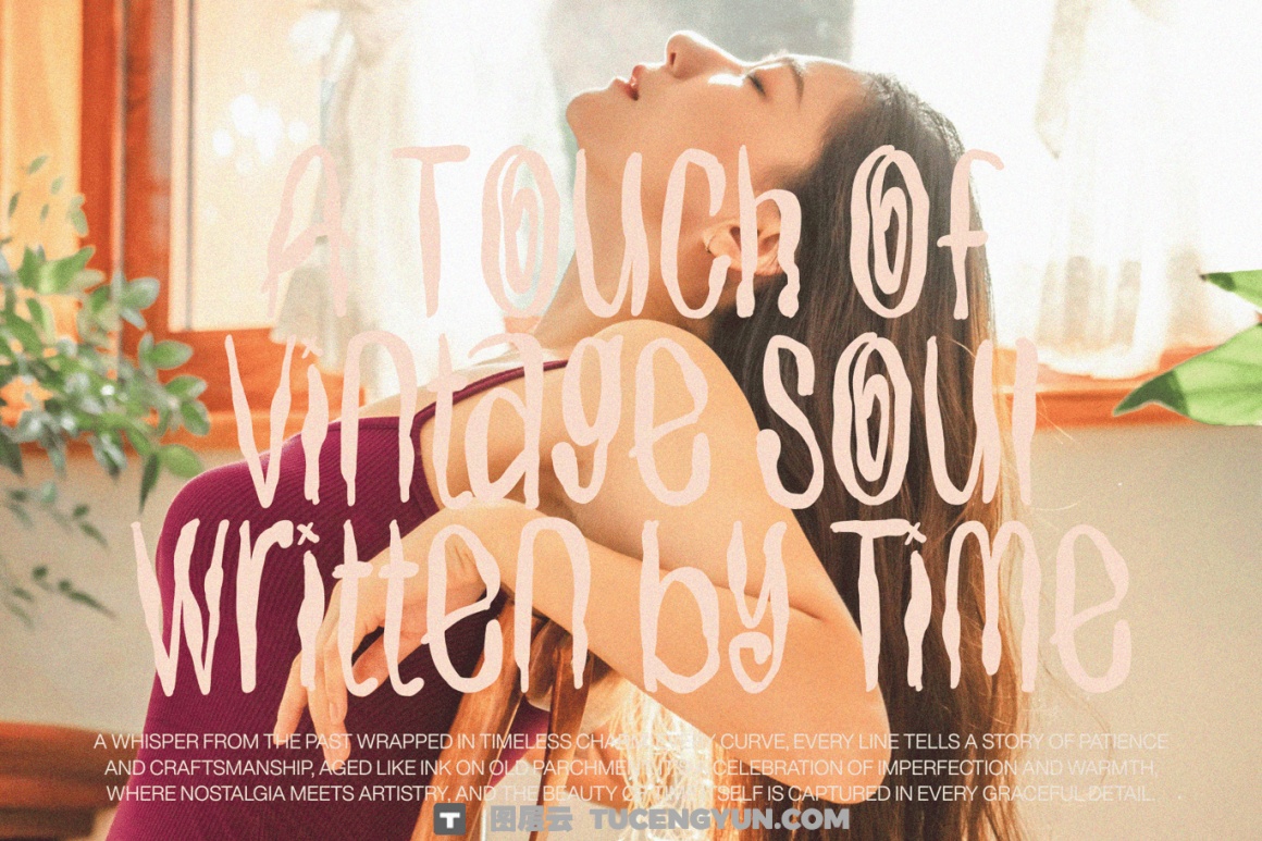 英文字体：复古氛围手绘歪扭传统艺术品牌封面海报设计字体（14005）图层云