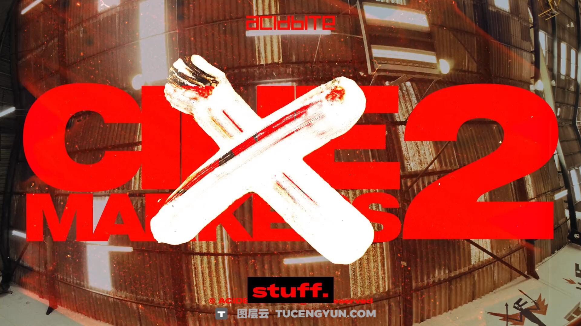 Acidbite 100多个全新复古美学胶片粗糙刮痕打孔笔触涂装转场过渡+音效+视频教程 Acidbite Cinemarkers 2（14006）图层云