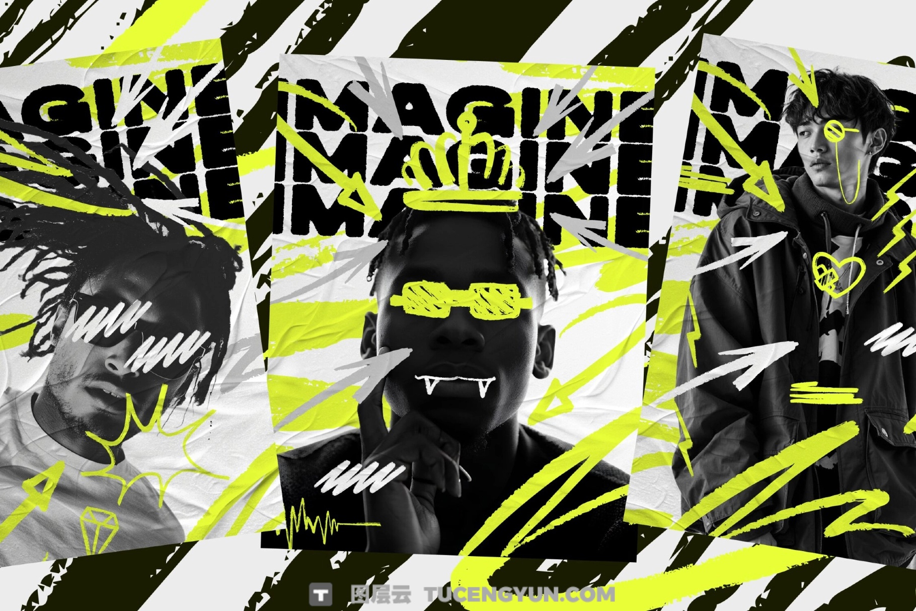 1000个大胆粗糙手绘标记涂鸦爱心箭头圆圈边框插画聊天气泡PNG/SVG设计素材 Markers Collection（14011）图层云