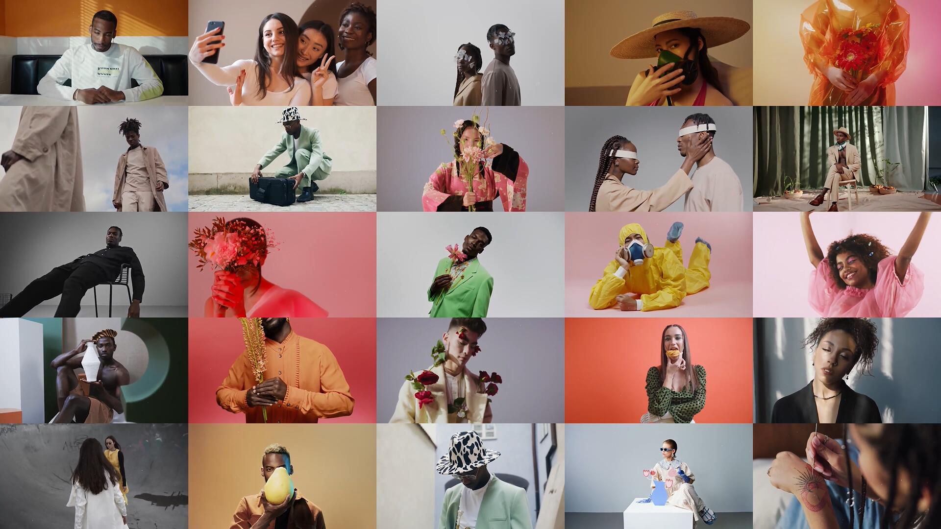 AE模板：创意多画面网格分屏动态组合活动快剪动画模板（14017）