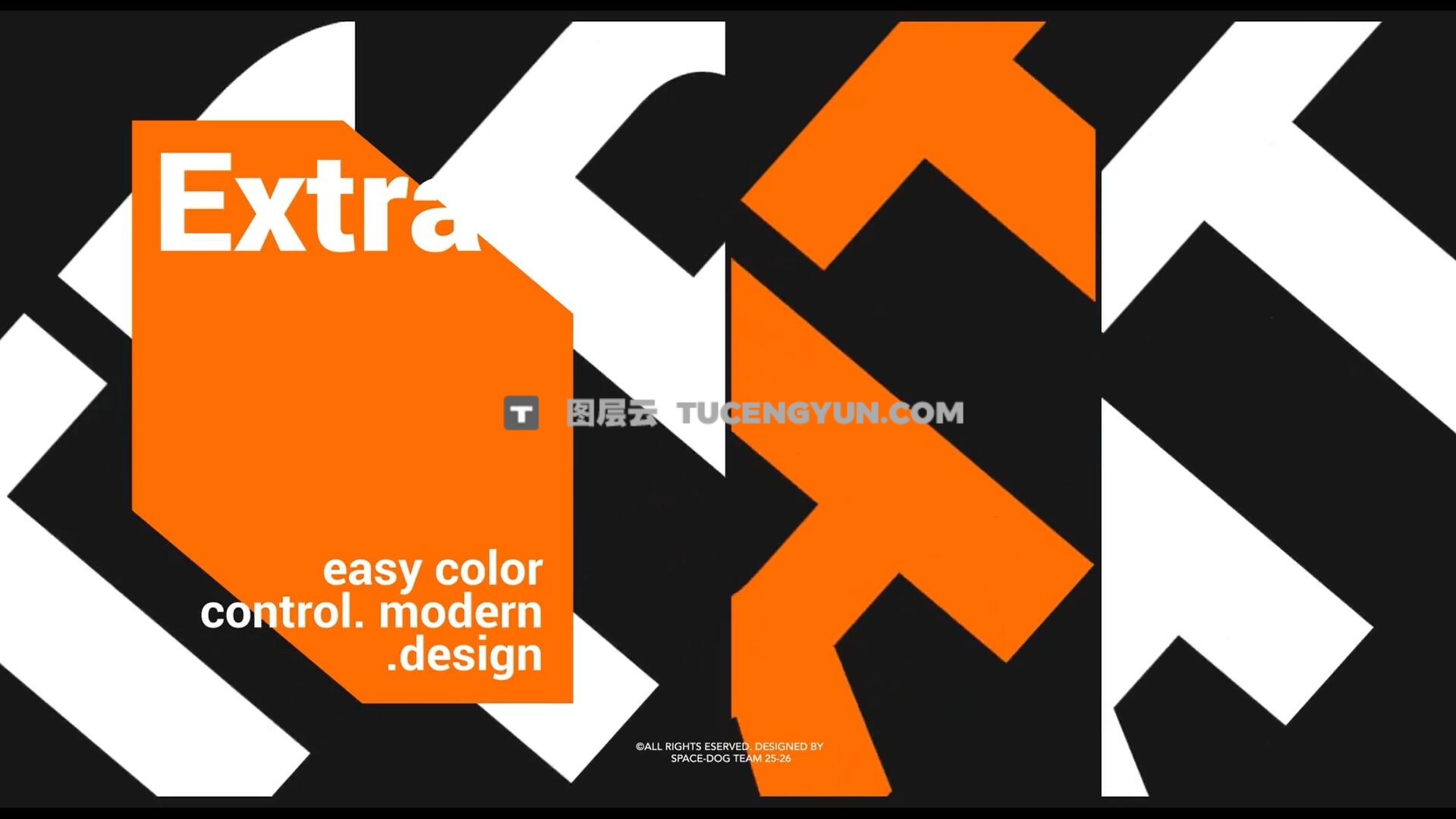 AE/PR模板：野蛮动力学无缝循环粗体大文本标题排版海报动画（14023）图层云