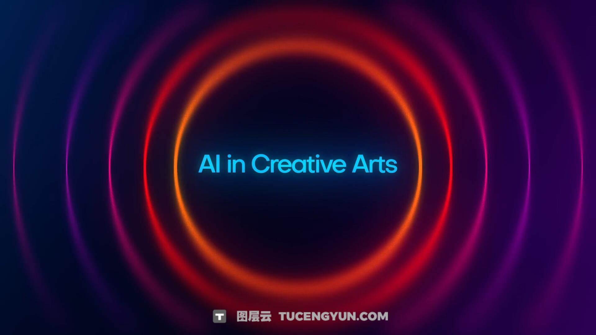 AE/PR模板：极简主义渐变弥散光场景AI风格文字标题动画模板（14025）图层云