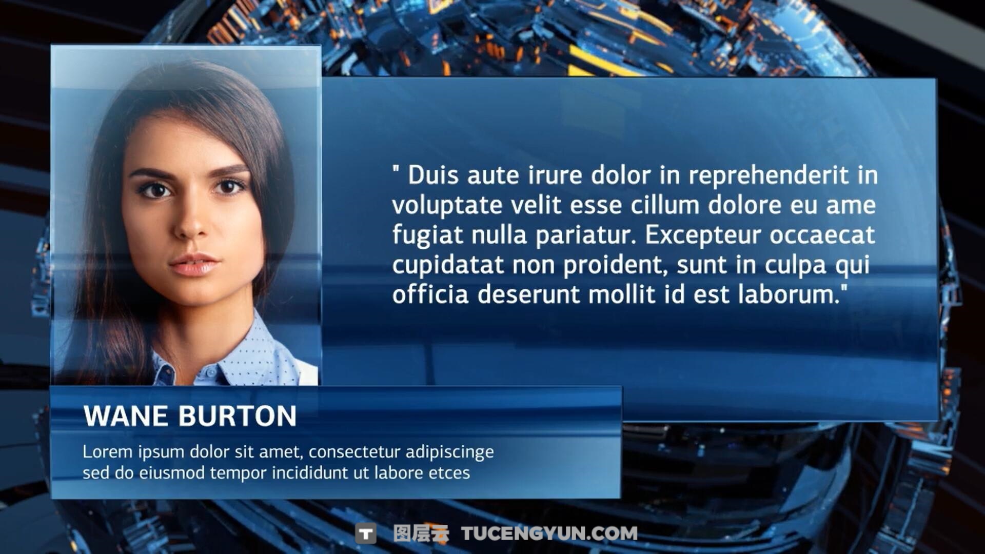 AE模板：电视台卫视频道新闻节目片头新闻字幕条新闻内容介绍模板（14036）图层云