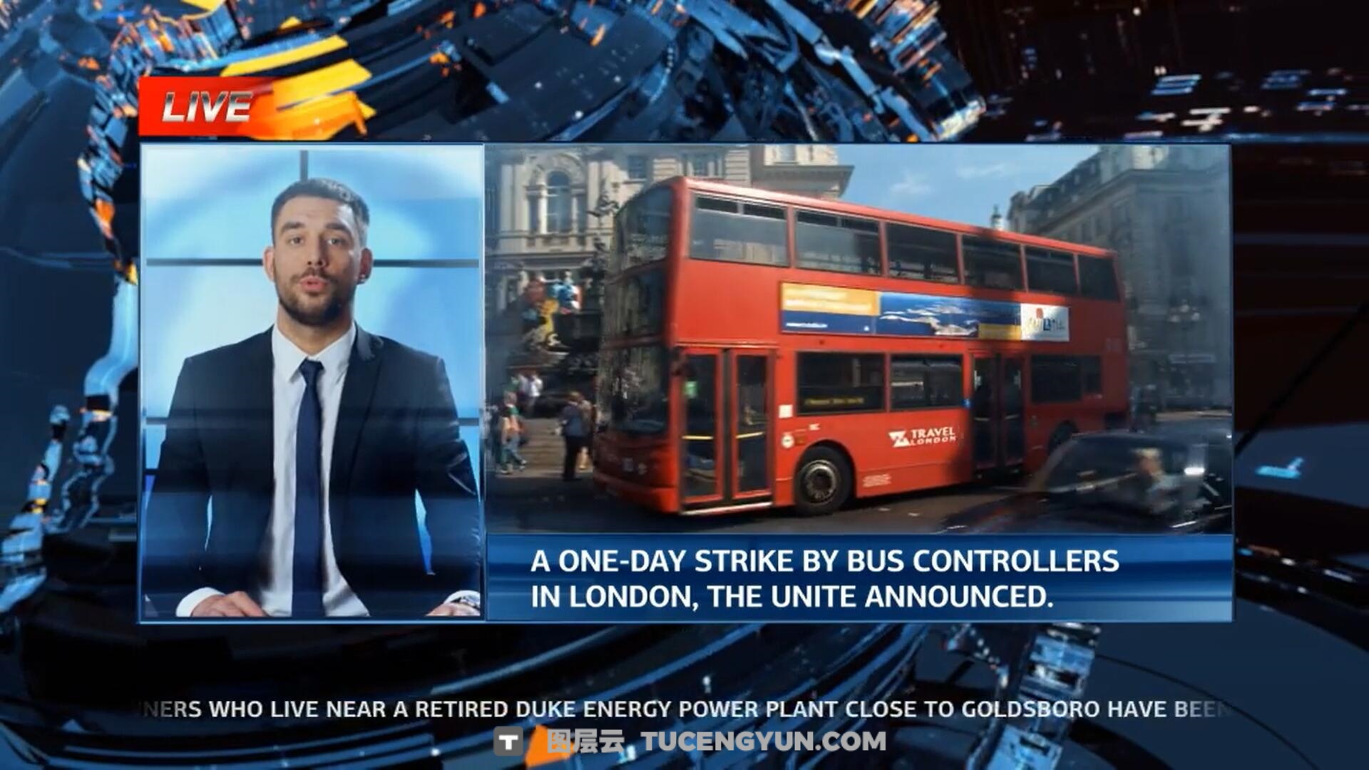 AE模板：电视台卫视频道新闻节目片头新闻字幕条新闻内容介绍模板（14036）图层云