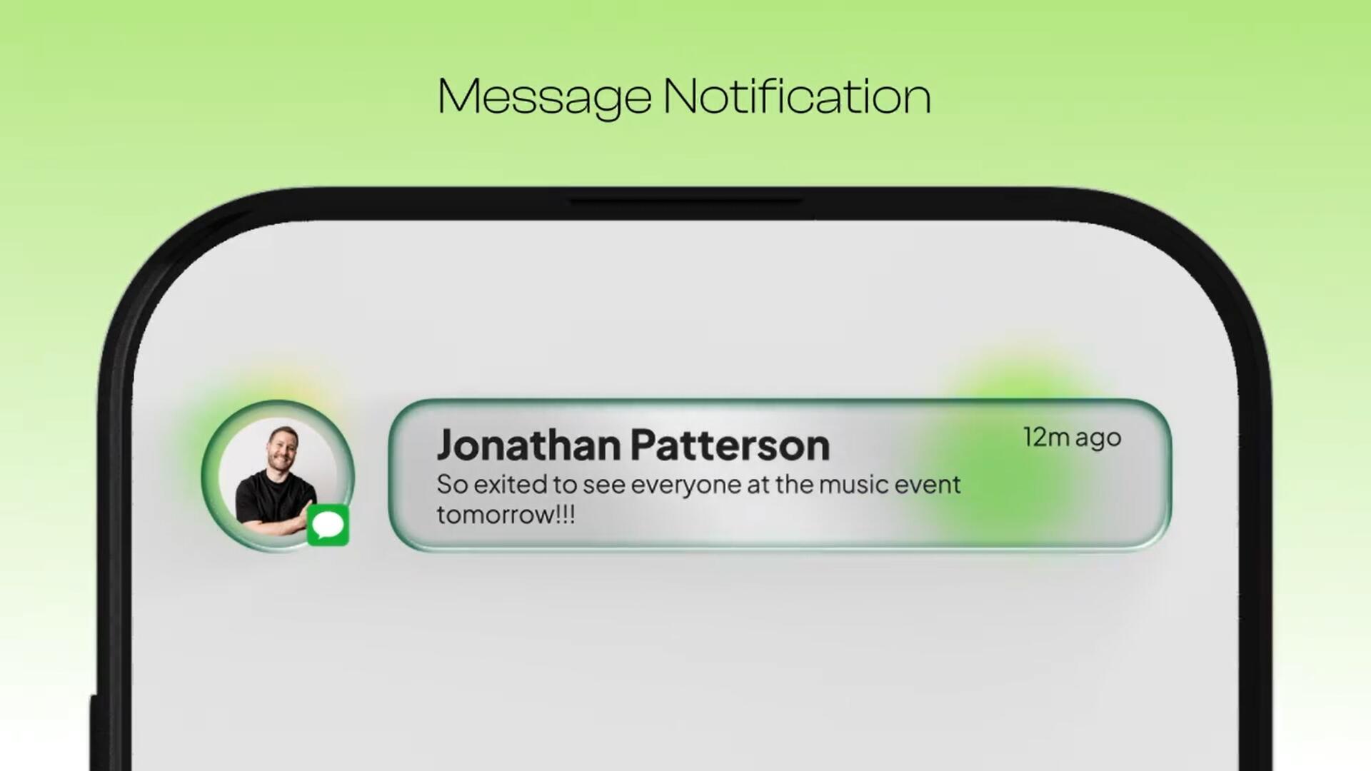 AE模板：液态玻璃美学手机消息通知提醒UI动画（14038）