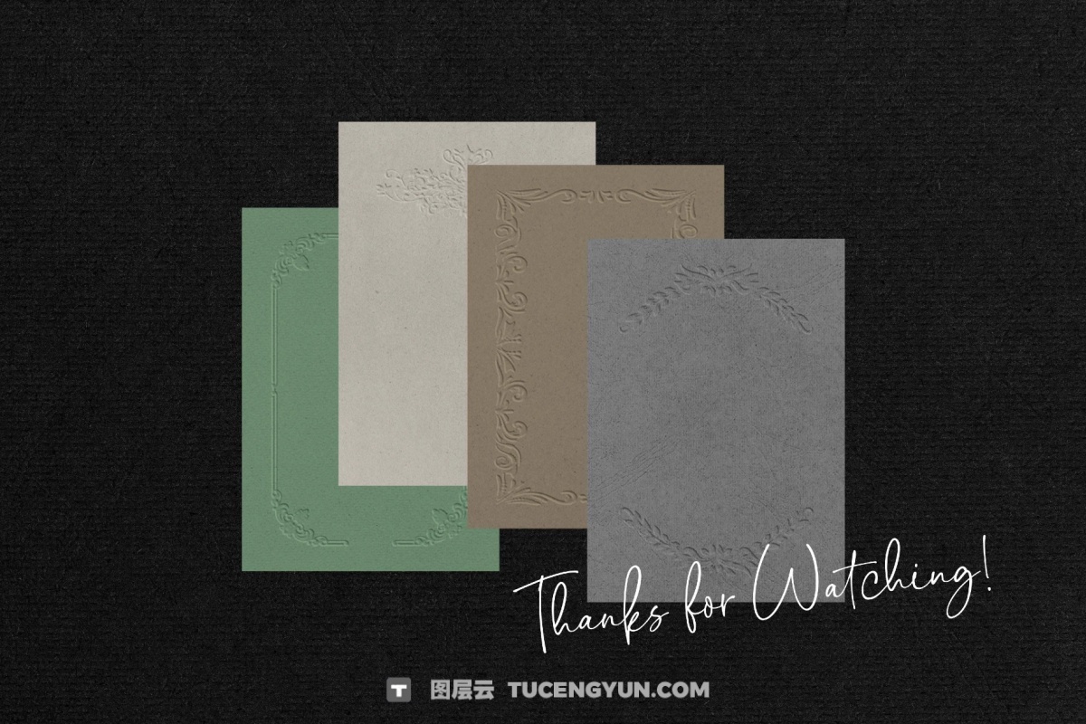 60款浪漫优雅新艺术多色卡片明信片压花浮雕纹理纸张底纹肌理PNG/JPG背景边框图片套装 Crafted Embossed Papers & Frames（14047）图层云