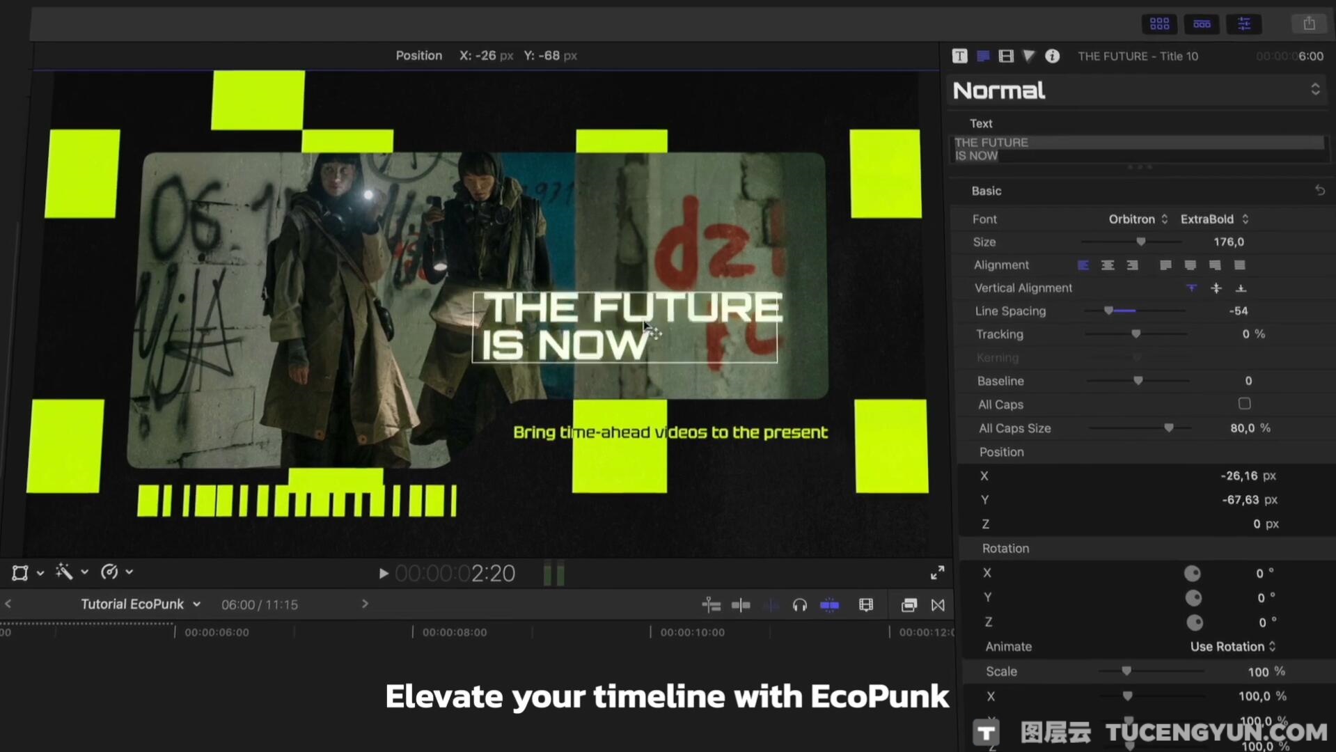 FCPX插件：50个赛博朋克未来游戏博主电竞频道栏目包装文字排版背景叠加转场效果（14048）图层云