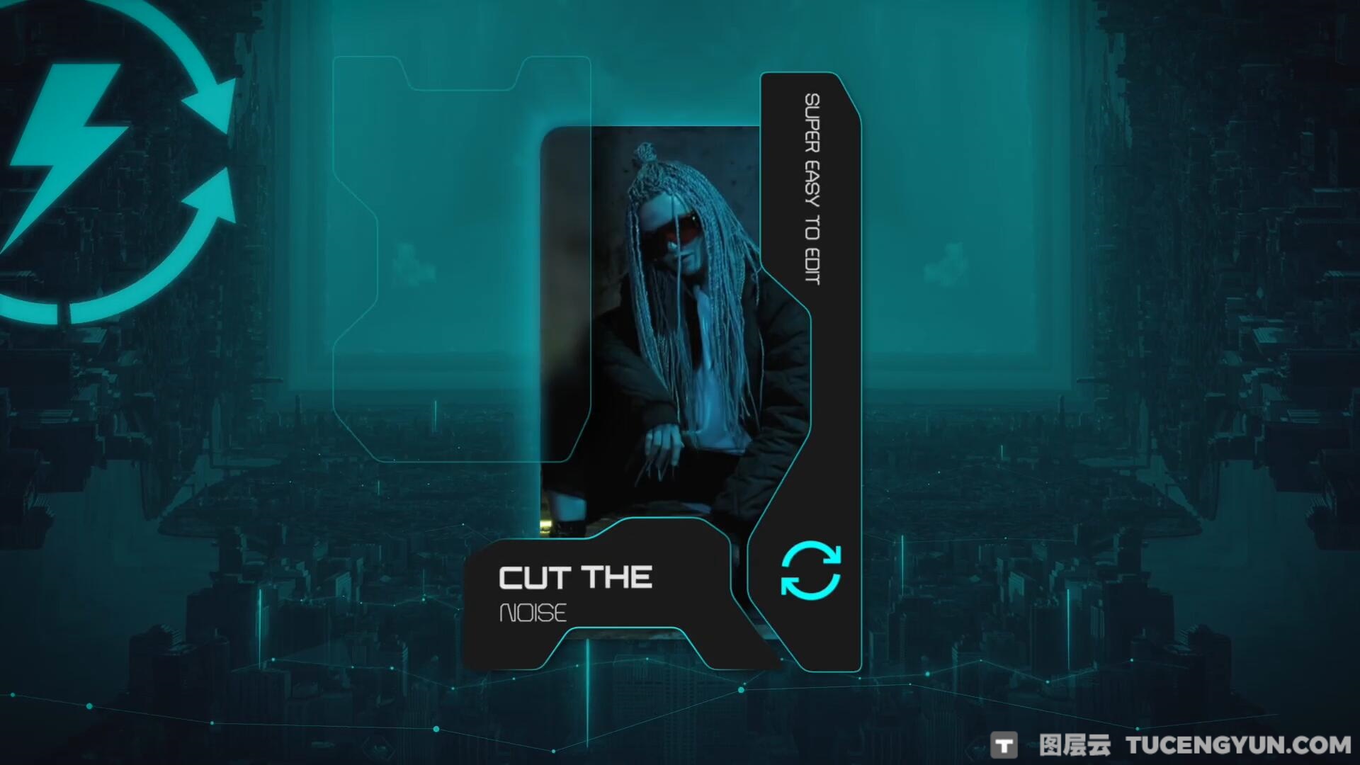 FCPX插件：50个赛博朋克未来游戏博主电竞频道栏目包装文字排版背景叠加转场效果（14048）图层云