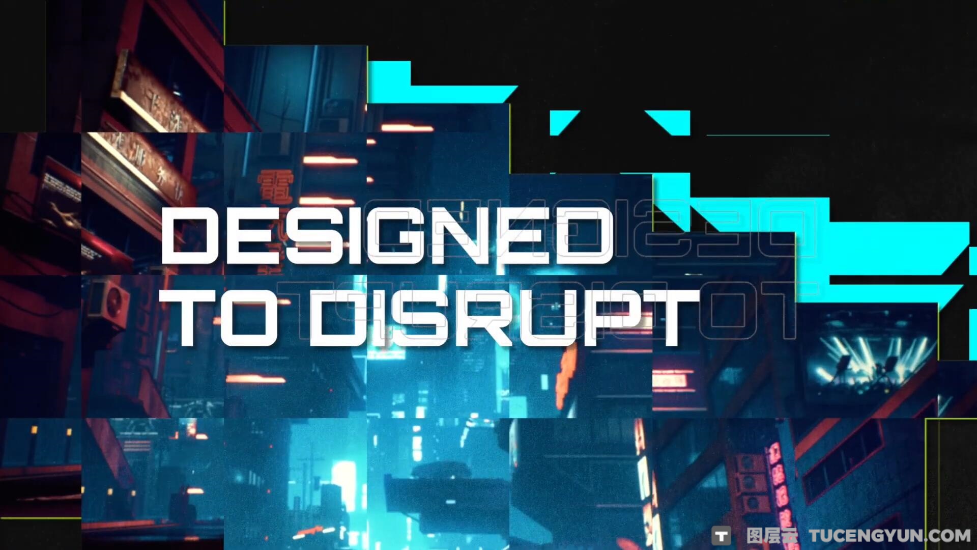 FCPX插件：50个赛博朋克未来游戏博主电竞频道栏目包装文字排版背景叠加转场效果（14048）图层云