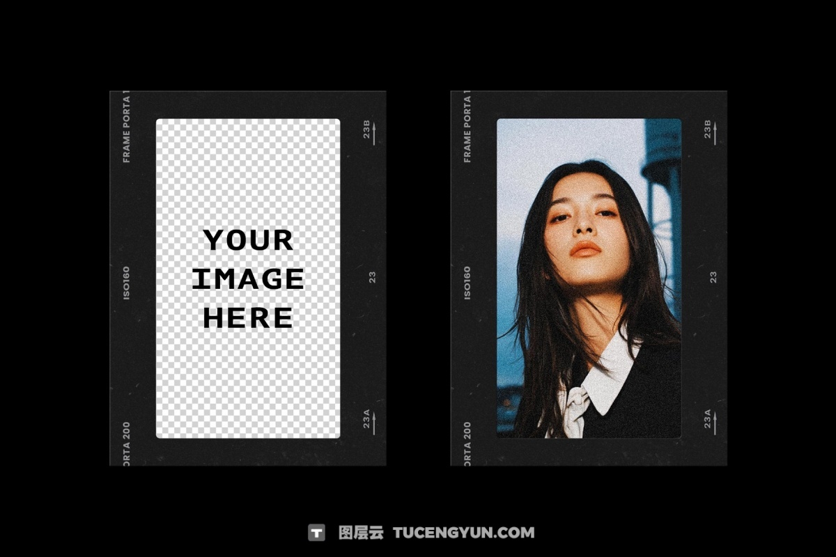 复古宝丽来35mm胶片边框电影帧框架叠加层PSD海报模板样机+PNG叠加层 Film Frames Collection: PSD & PNG Overlays（14053）图层云