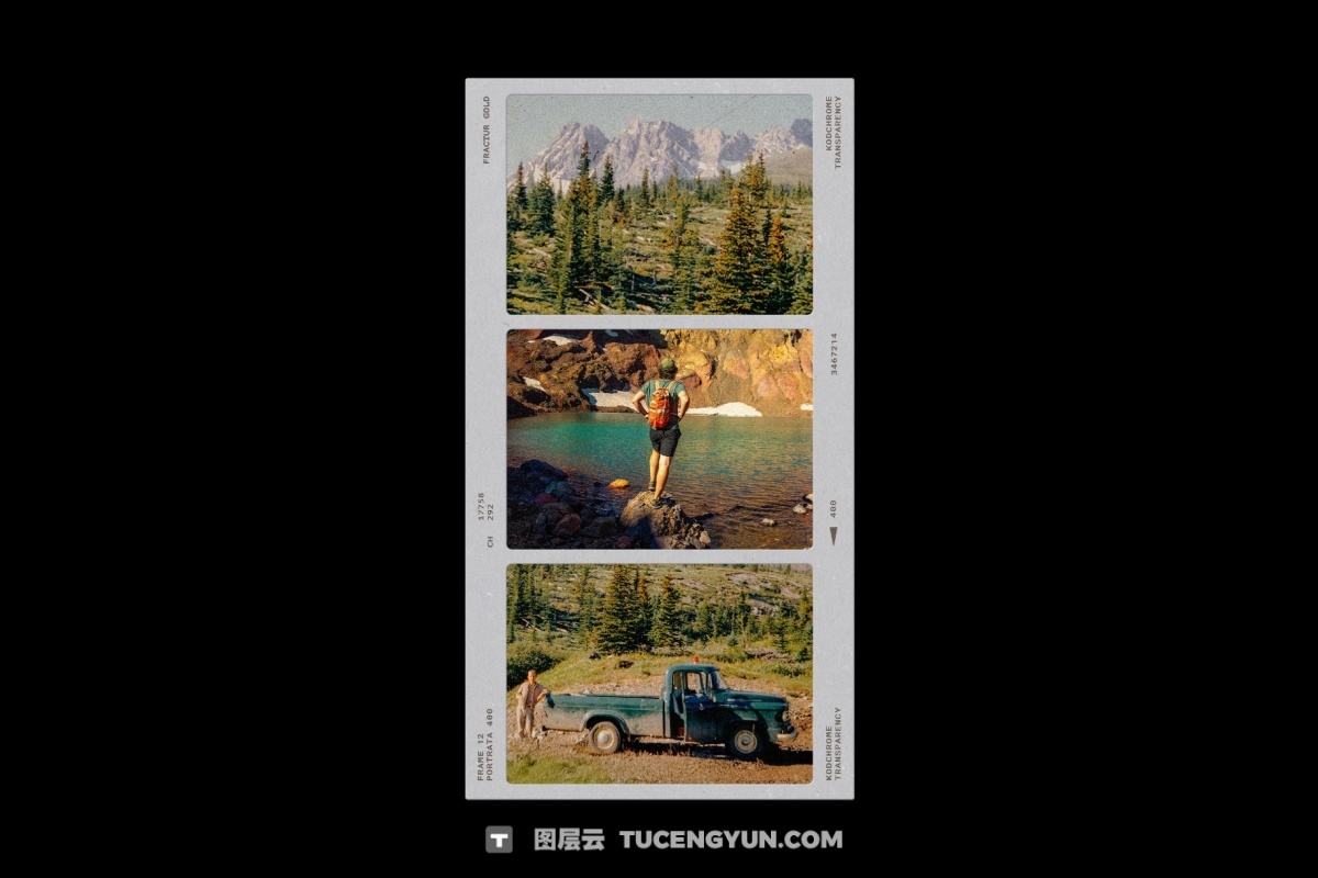 复古宝丽来35mm胶片边框电影帧框架叠加层PSD海报模板样机+PNG叠加层 Film Frames Collection: PSD & PNG Overlays（14053）图层云