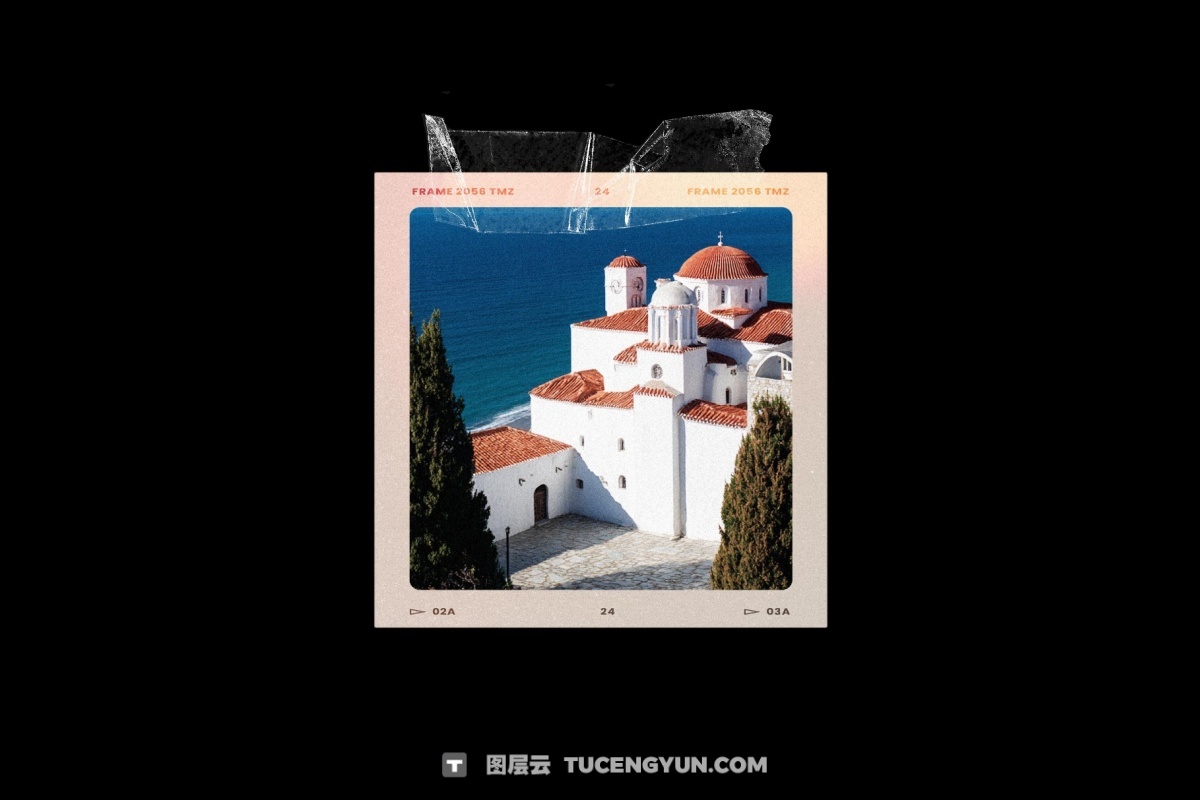 复古宝丽来35mm胶片边框电影帧框架叠加层PSD海报模板样机+PNG叠加层 Film Frames Collection: PSD & PNG Overlays（14053）图层云