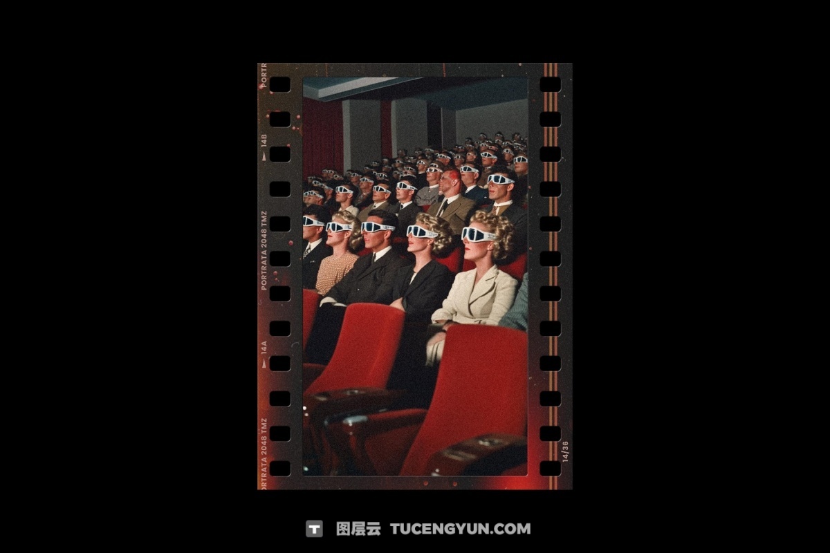 复古宝丽来35mm胶片边框电影帧框架叠加层PSD海报模板样机+PNG叠加层 Film Frames Collection: PSD & PNG Overlays（14053）图层云