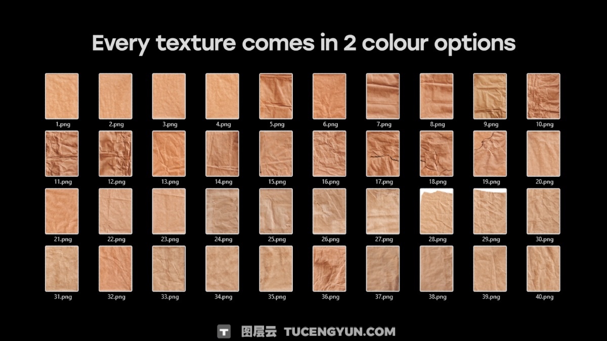 40款真实质感牛皮纸板扫描纸张肌理纹理JPG图片设计套装+PS笔刷 Kraft Paper Texture Pack（14054）图层云
