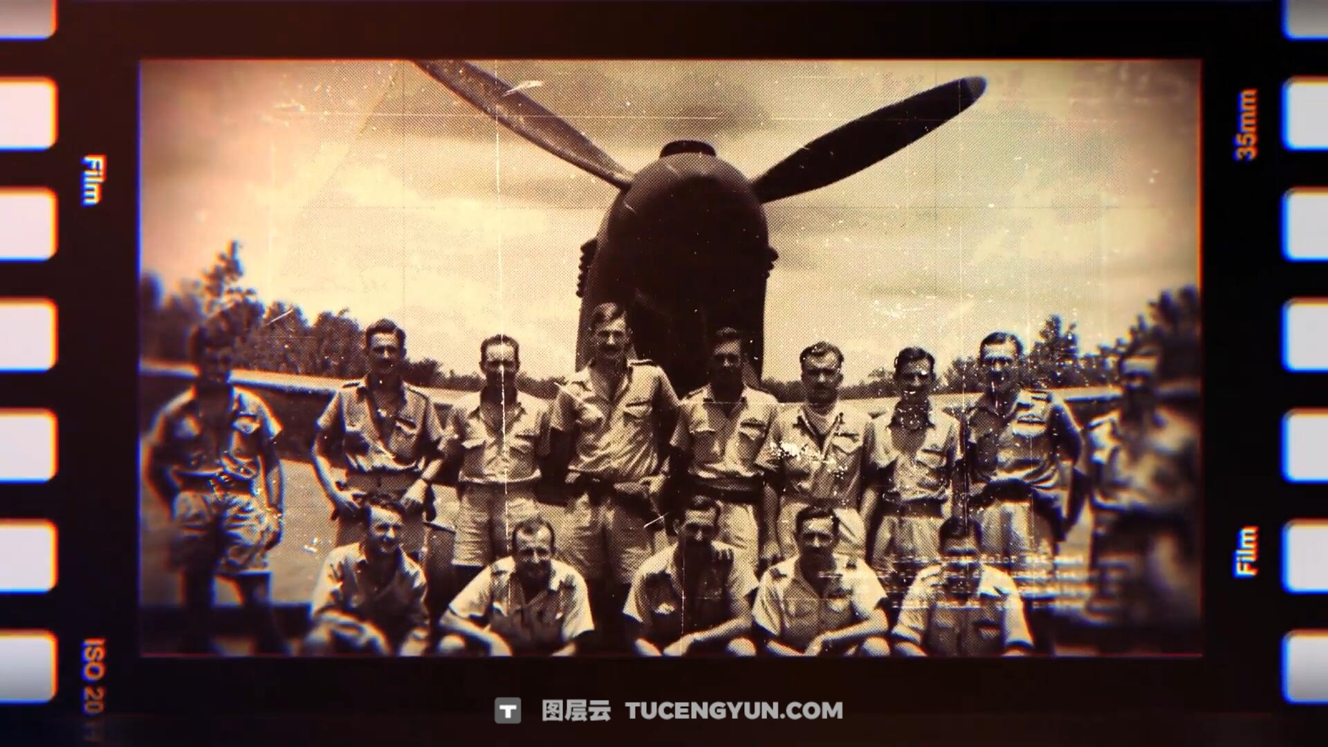 AE模板：复古纪实纪录片风格电影放映机开场片头（14058）图层云