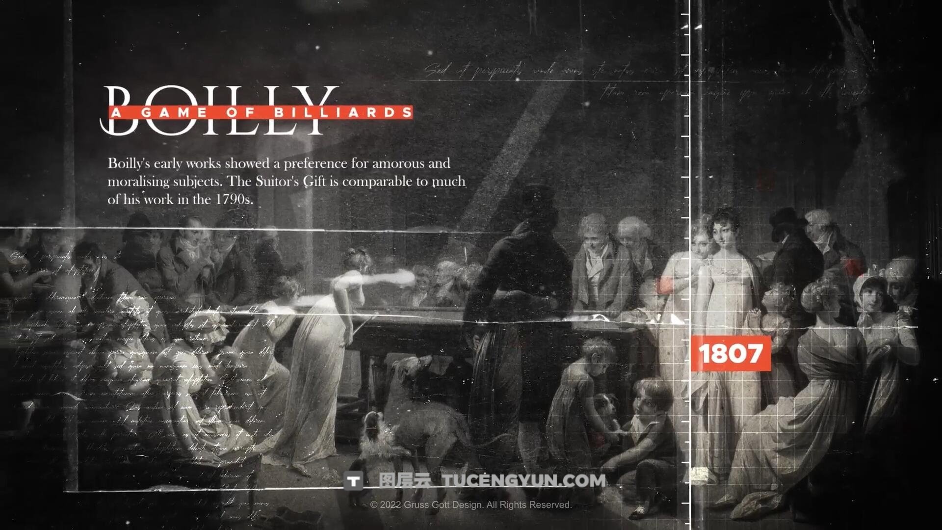 AE/PR模板：黑白战争历史纪录片时间线大事记短片模板（14059）图层云