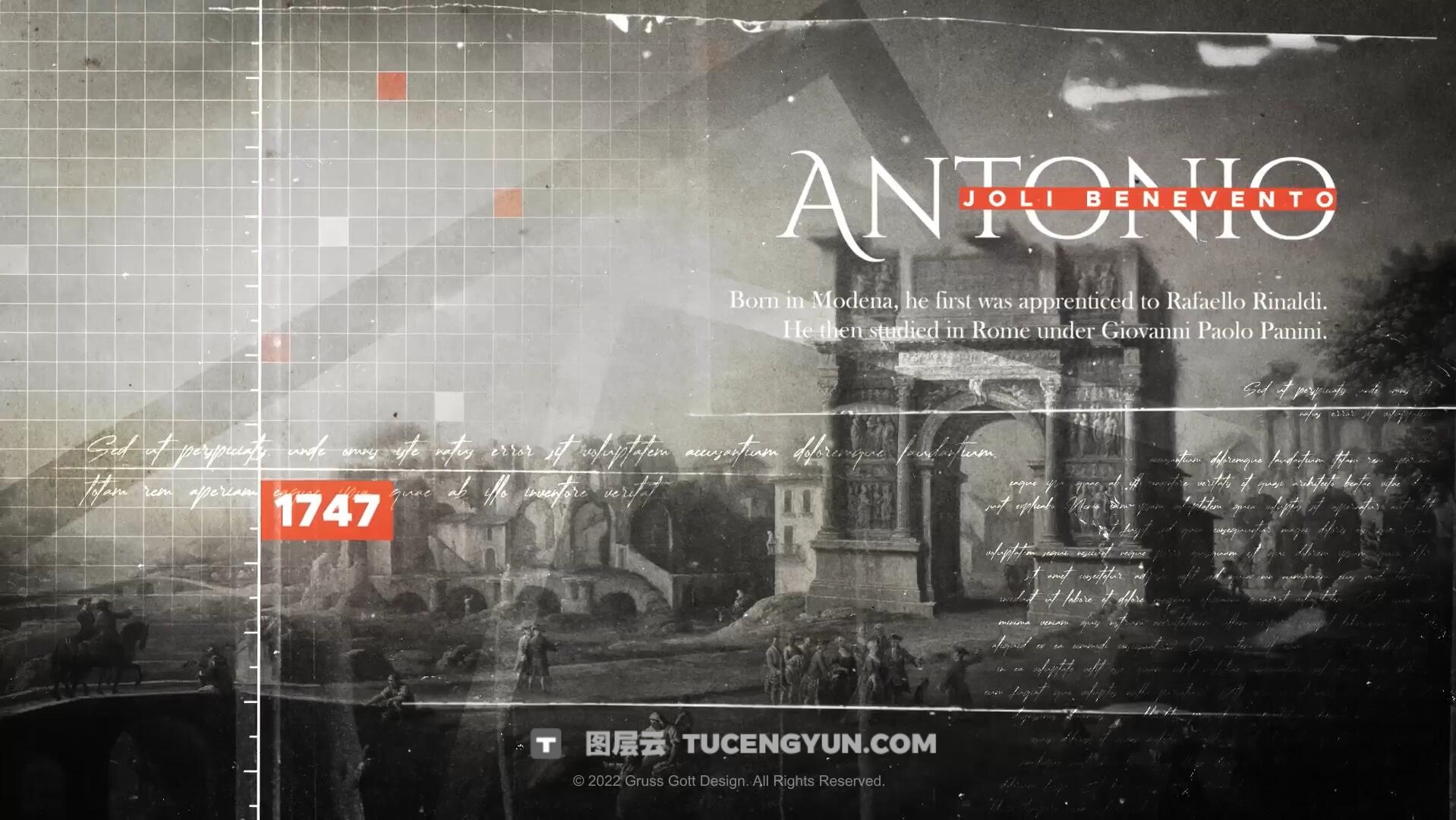 AE/PR模板：黑白战争历史纪录片时间线大事记短片模板（14059）图层云