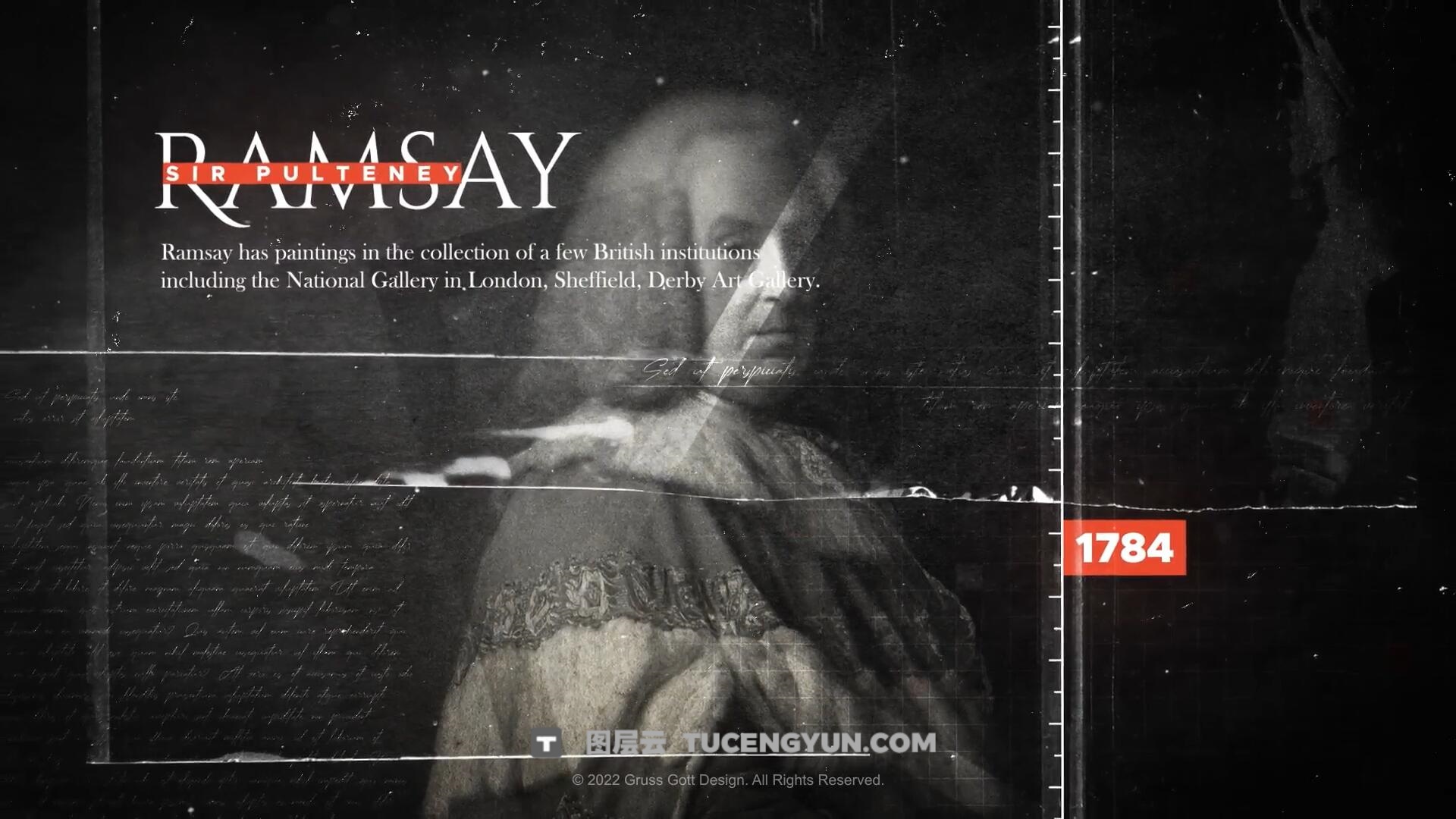 AE/PR模板：黑白战争历史纪录片时间线大事记短片模板（14059）图层云