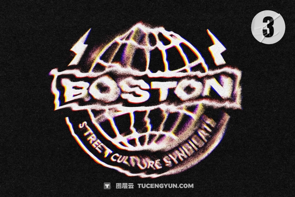 混乱模糊柔化边缘颗粒晕染故障失真LOGO文本标题PSD特效样机 Glitch Distort Text & Logo Effect（14061）图层云