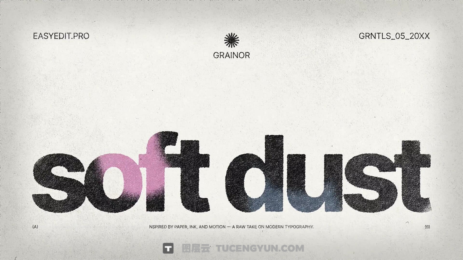 达芬奇预设：黑白渐变迷幻弥散光噪点颗粒肌理文字标题排版动画（14066）图层云