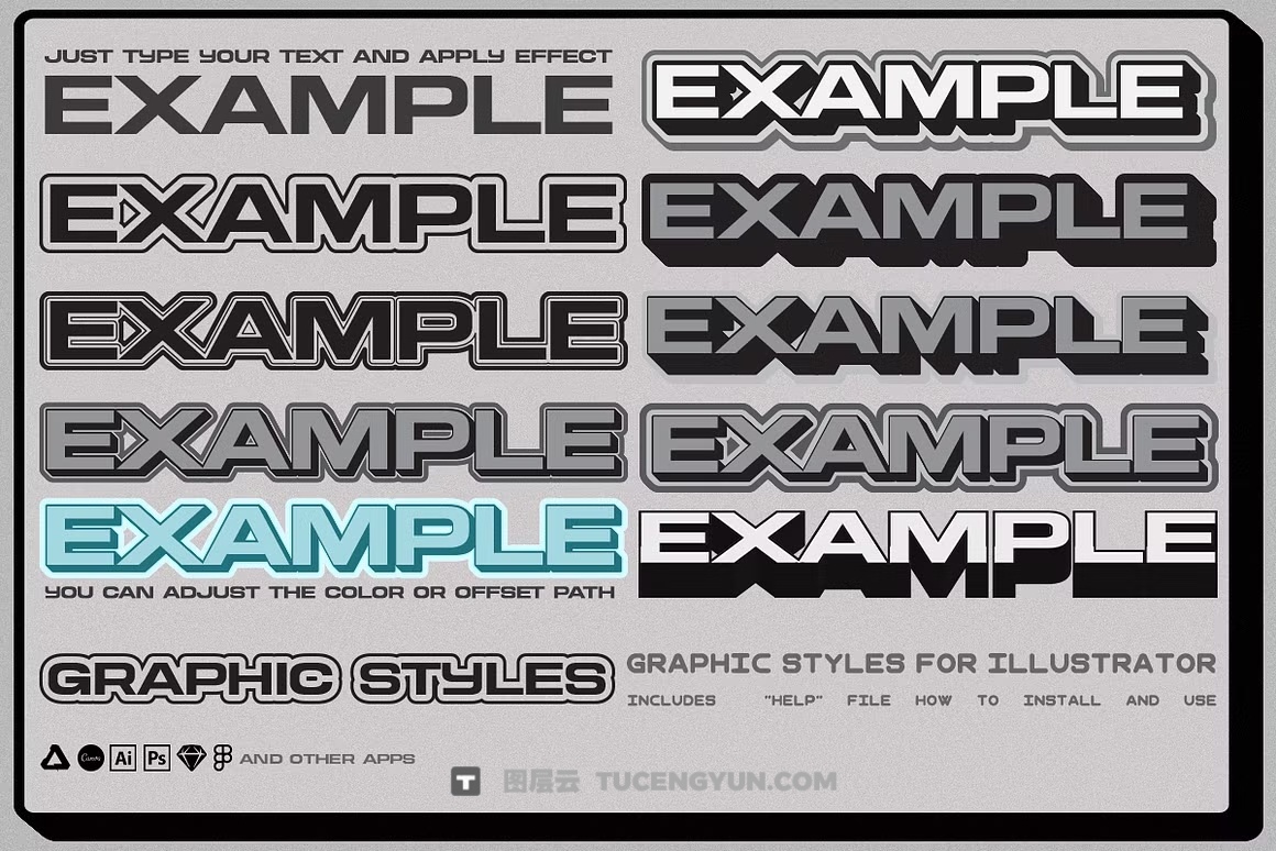 150款复古千禧Y2K美学流行文化像素位图矢量图形设计元素套装 Y2K Toolkit – Vector Shapes, Bitmap,Text Effect（14067）图层云