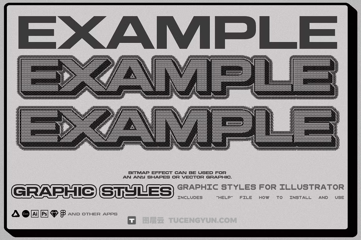 150款复古千禧Y2K美学流行文化像素位图矢量图形设计元素套装 Y2K Toolkit – Vector Shapes, Bitmap,Text Effect（14067）图层云