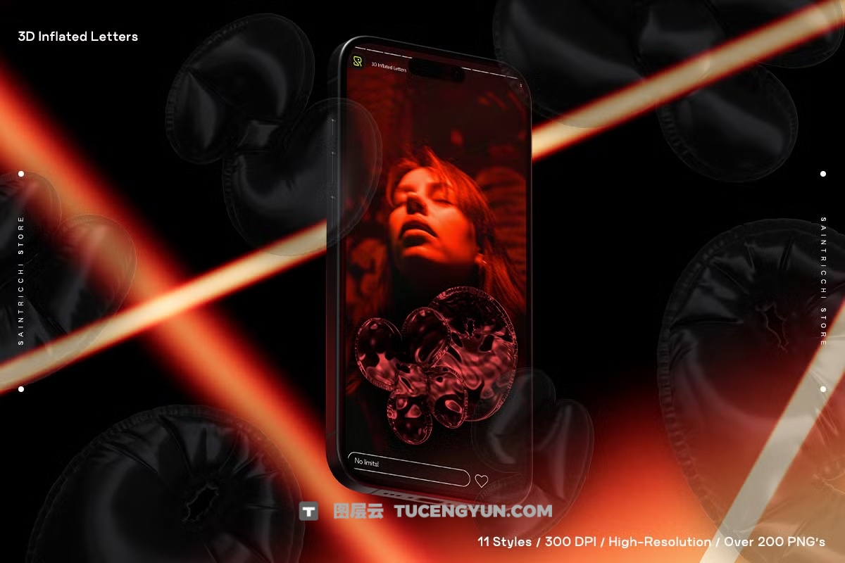 286个复古Y2K风格趣味3D充气膨胀渲染英文大写字母多材质样式装饰封面海报设计PNG素材 Playful Time – 3D Inflated Letters（13083）图层云