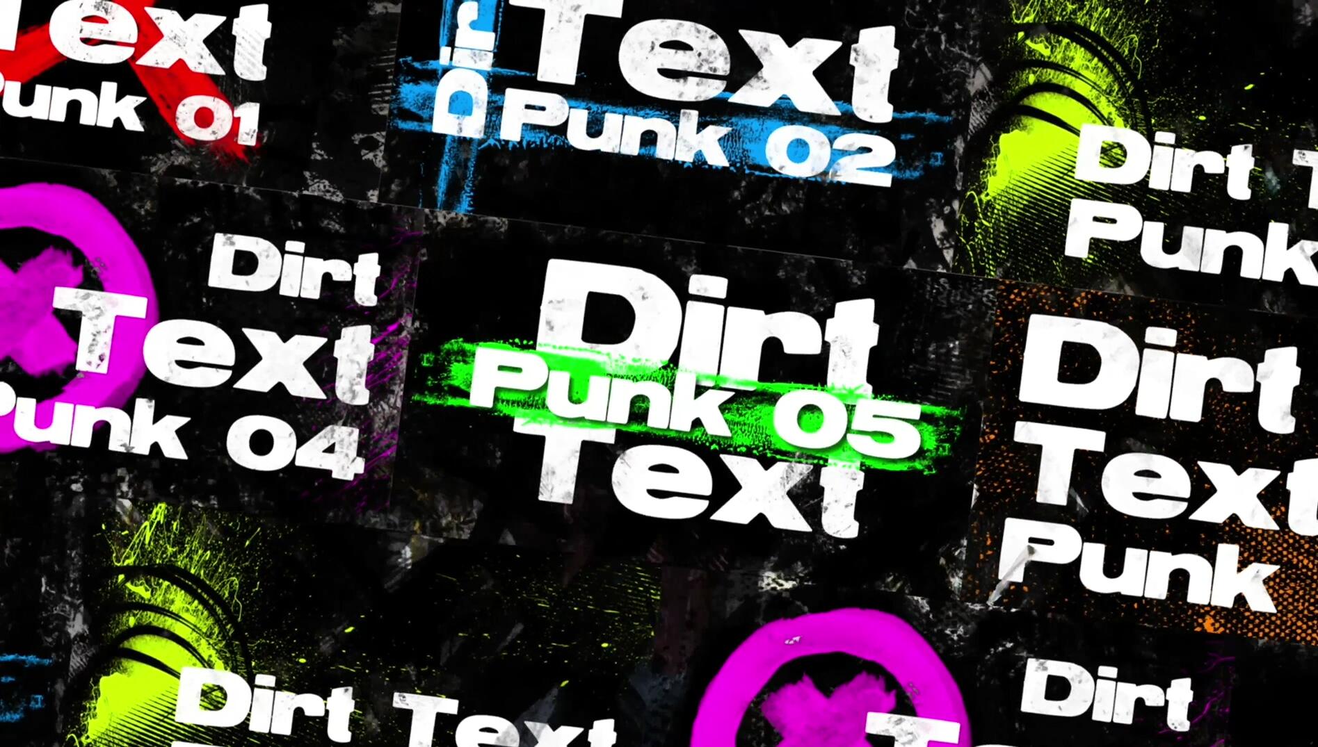 FCPX插件：复古仿旧垃圾摇滚粗糙纹理文字标题无缝转场过渡（14087）