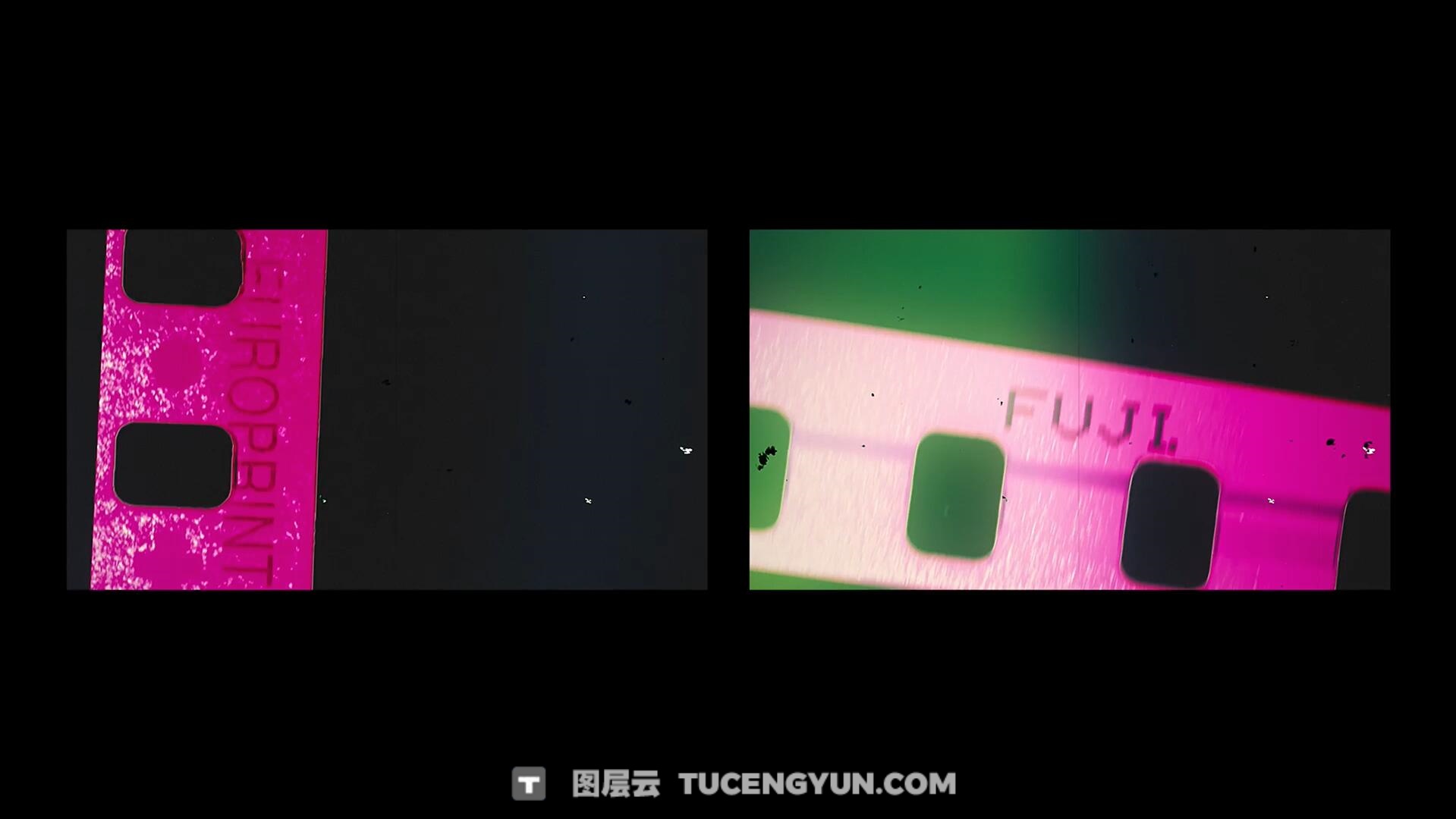 视频素材：10个复古做旧35毫米胶片漏光耀斑划痕4K叠加转场视频素材（14093）图层云