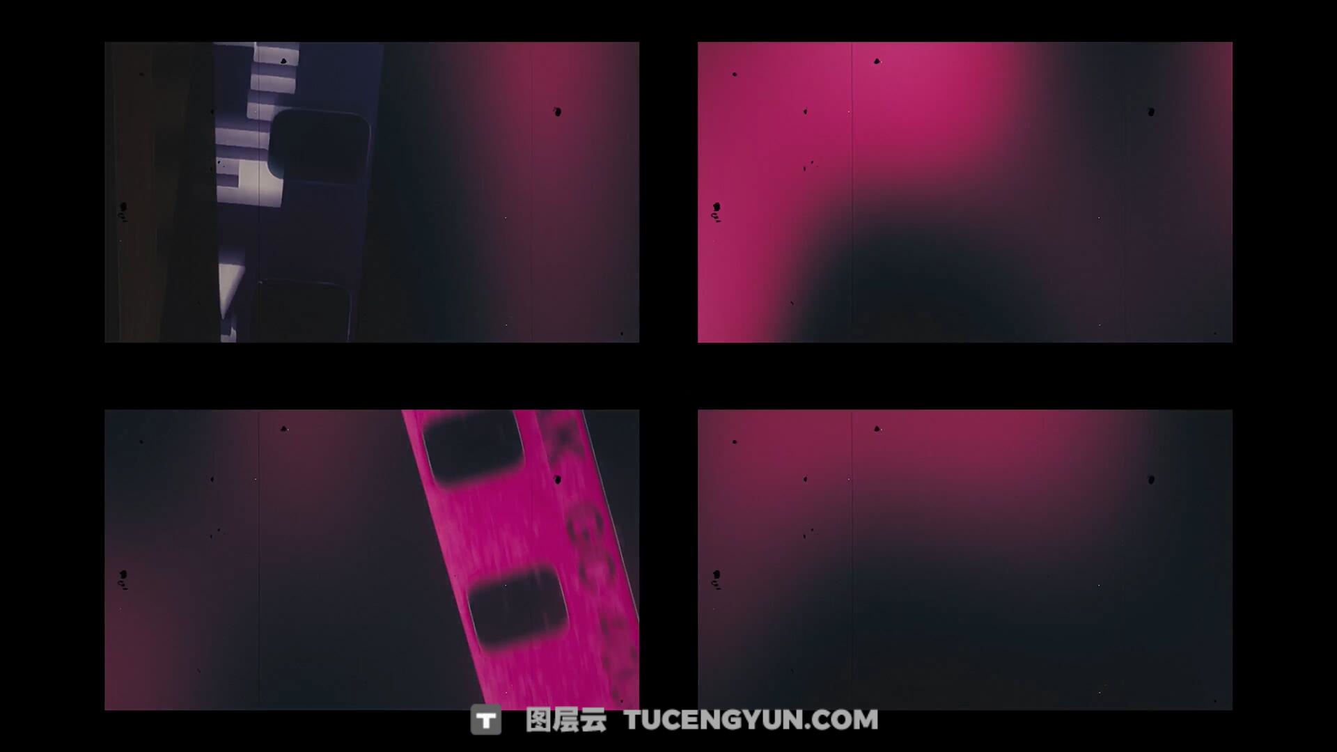 视频素材：10个复古做旧35毫米胶片漏光耀斑划痕4K叠加转场视频素材（14093）图层云