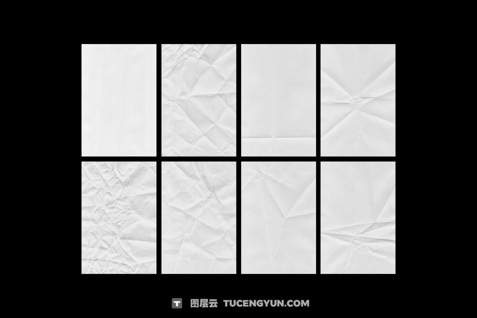 40款真实折痕折叠褶皱JPG纸张背景肌理底纹纹理素材合集 Wrinkled & Folded Papers Collection（14106）图层云
