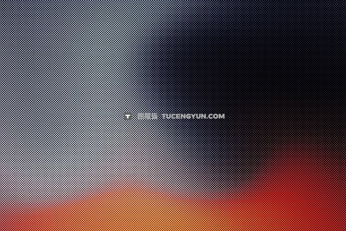 18个高质量复古弥散光渐变半调网格点阵JPG背景肌理图片素材 Gradient Halftone Textures（14107）图层云