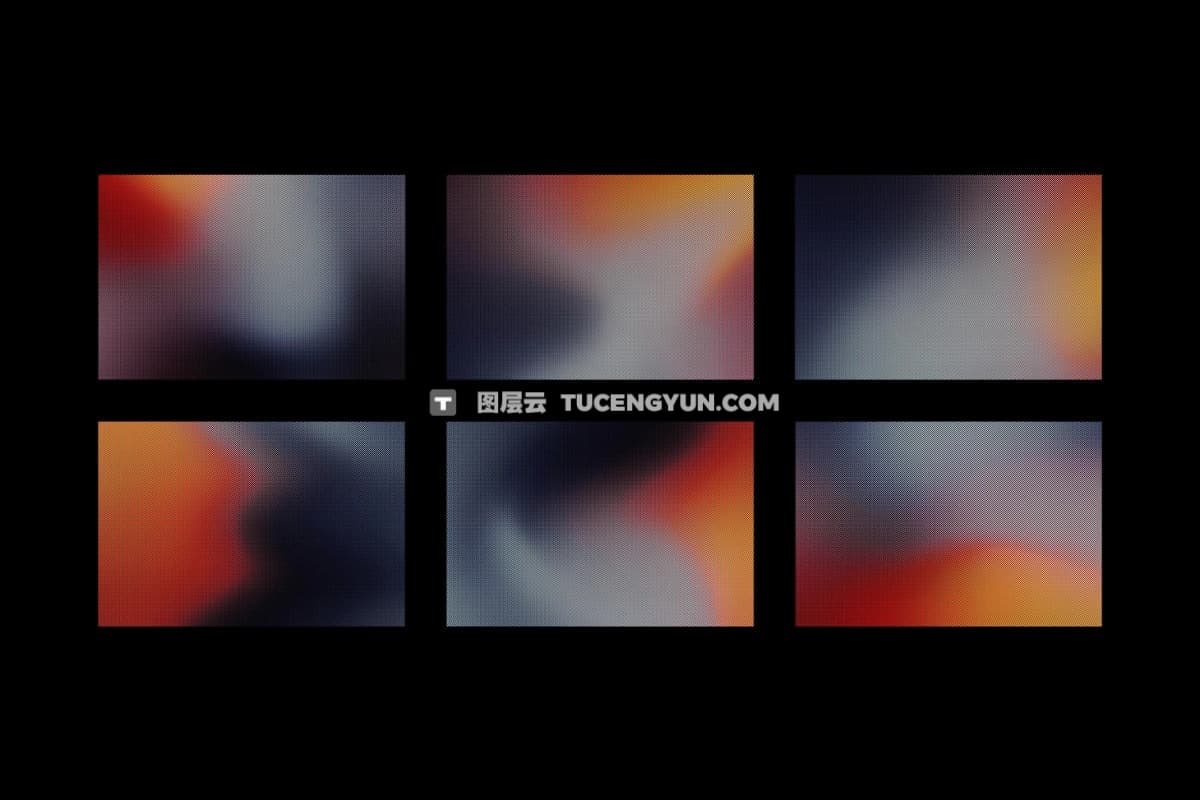 18个高质量复古弥散光渐变半调网格点阵JPG背景肌理图片素材 Gradient Halftone Textures（14107）图层云