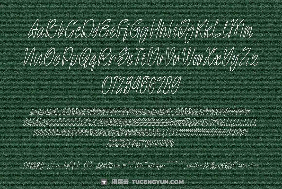 英文字体：精致自然风格流畅手写连笔logo标题排版封面海报请柬设计字体 Monolanes font（14113）图层云