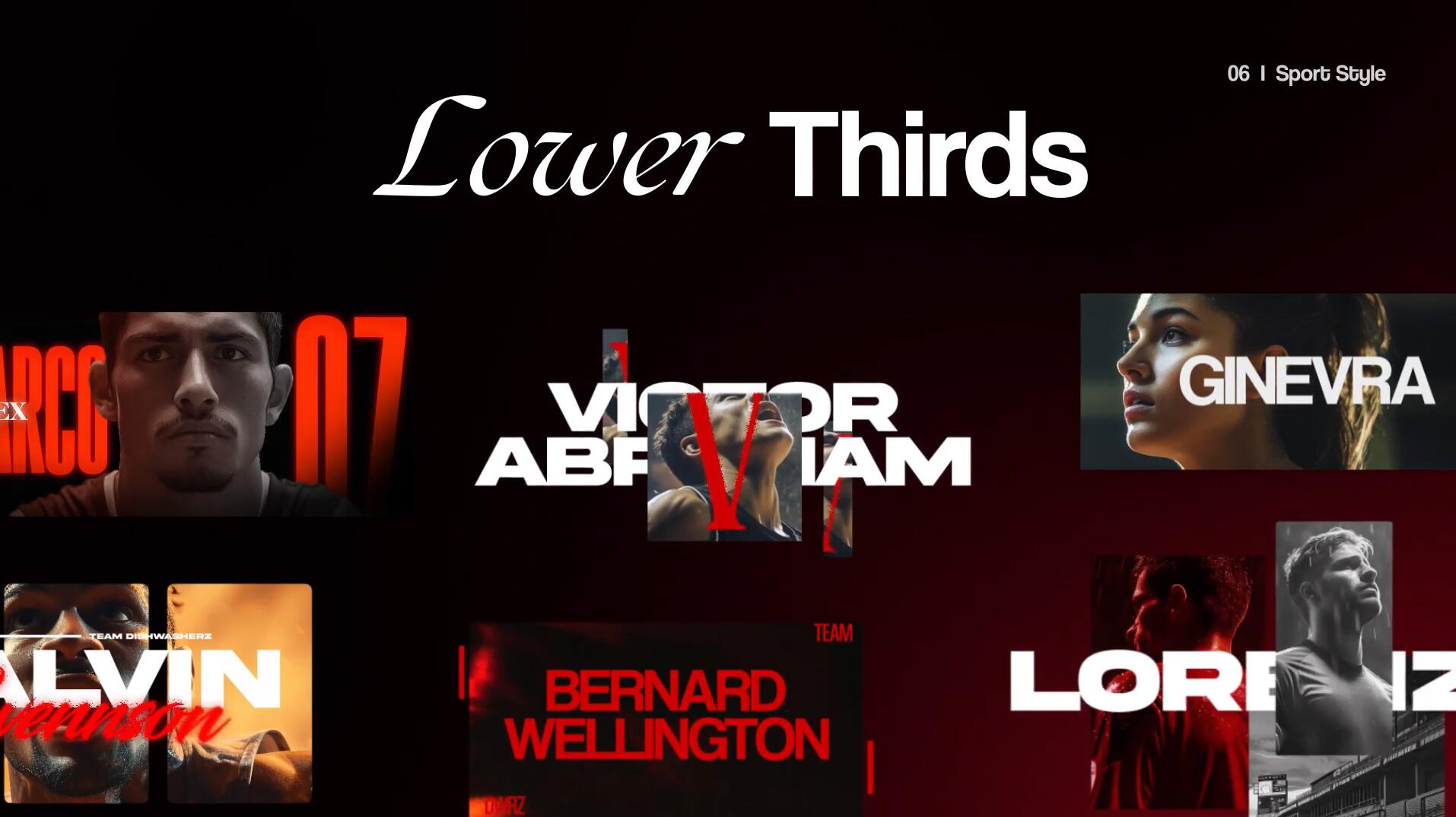 AE模板：新潮体育运动风格比赛人物头像文字标题字幕动画（14119）