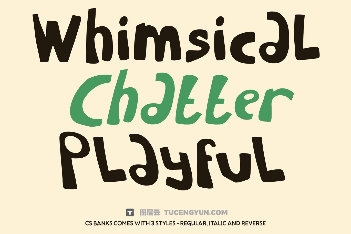 英文字体：趣味古怪俏皮儿童插画绘本教育读物品牌厚实手写海报封面设计字体 Banks – Fun Font（14127）图层云