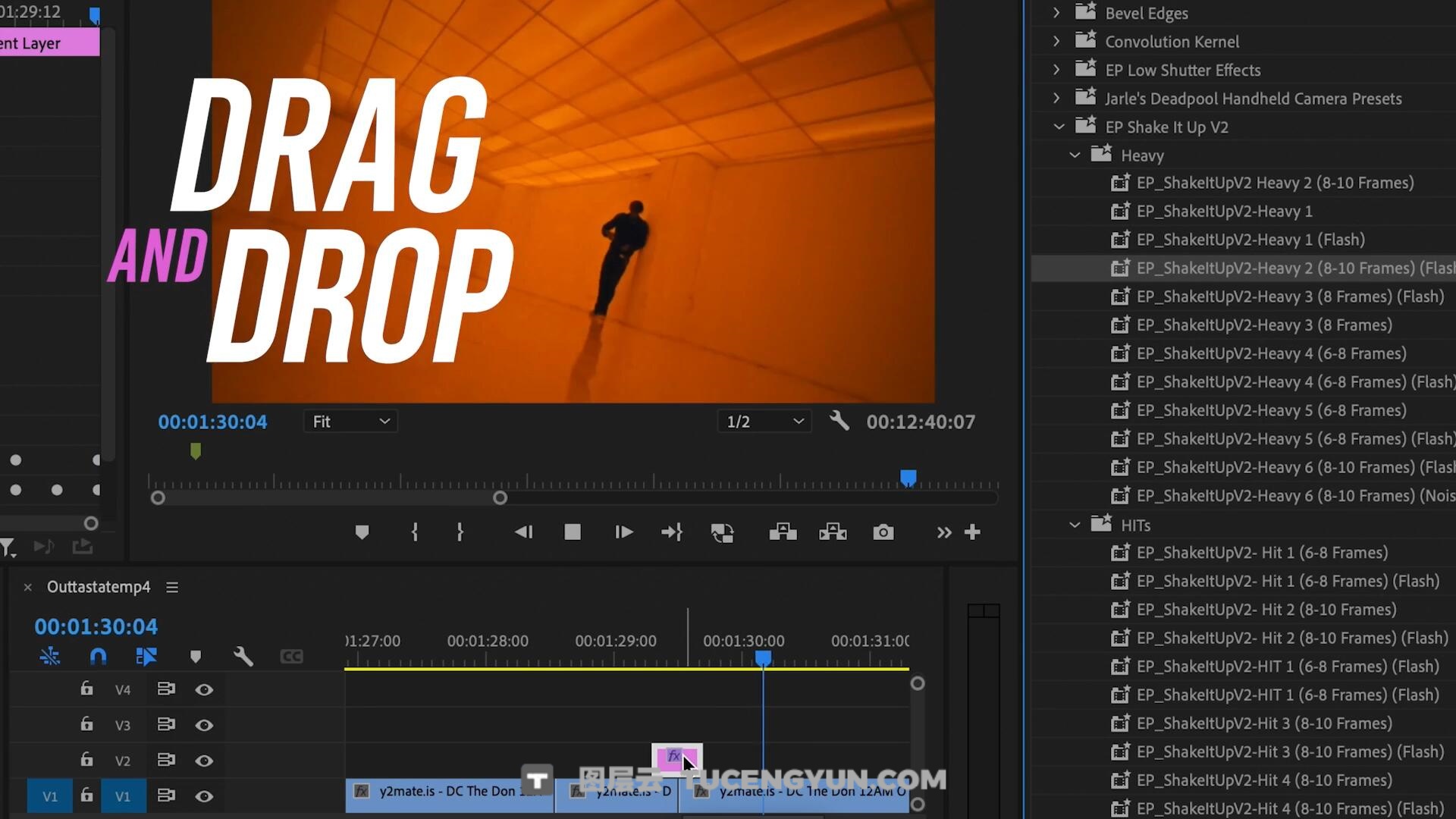 嘻哈说唱风格画面抖动对焦摇晃弹出命中颠簸震动效果转场过渡AE/PR预设包 ElevenPercent – Shake It Up V2（14129）图层云