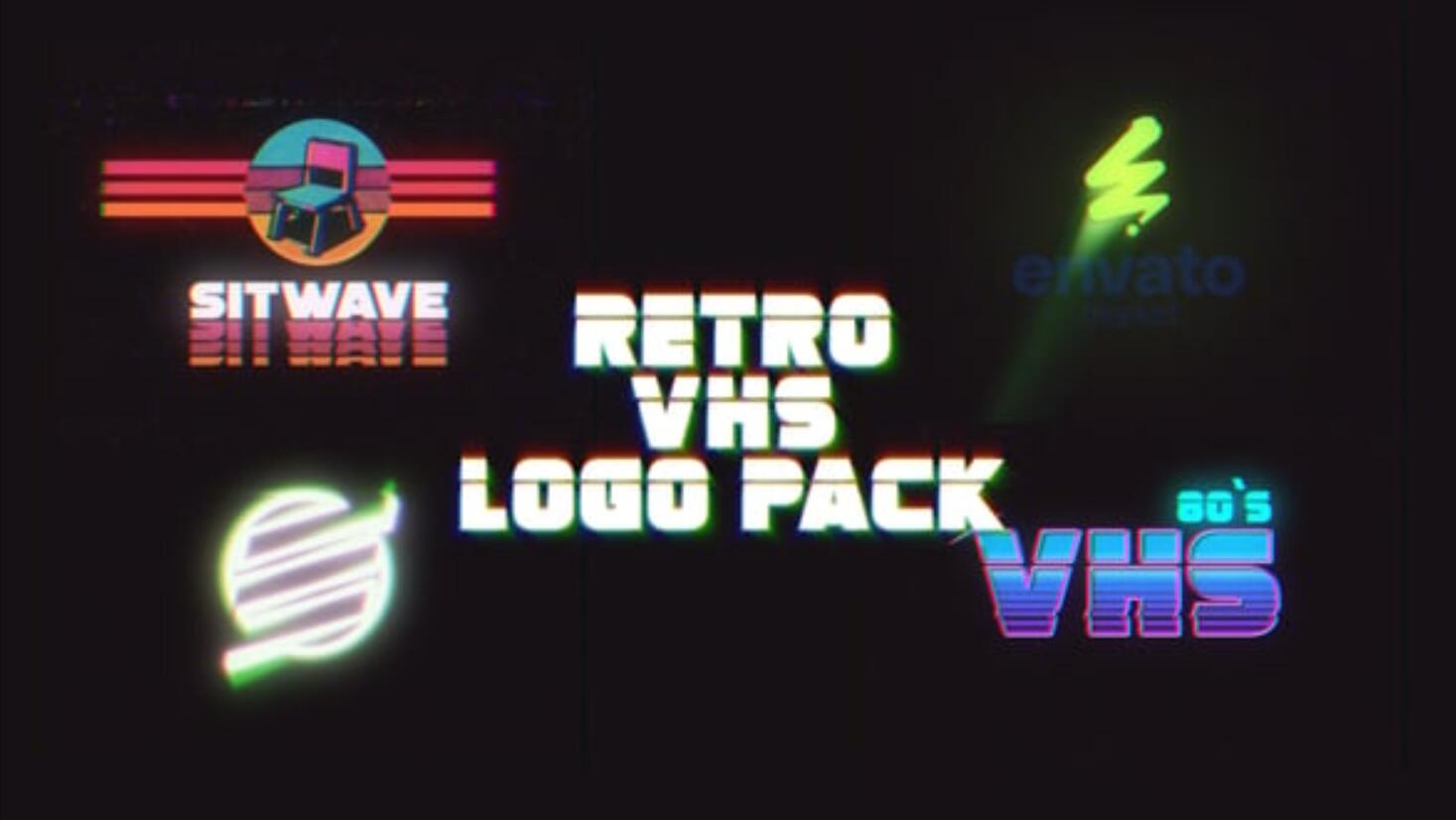 AE模板：90年代复古港风影业VHS模拟氛围LOGO动画模板（14132）