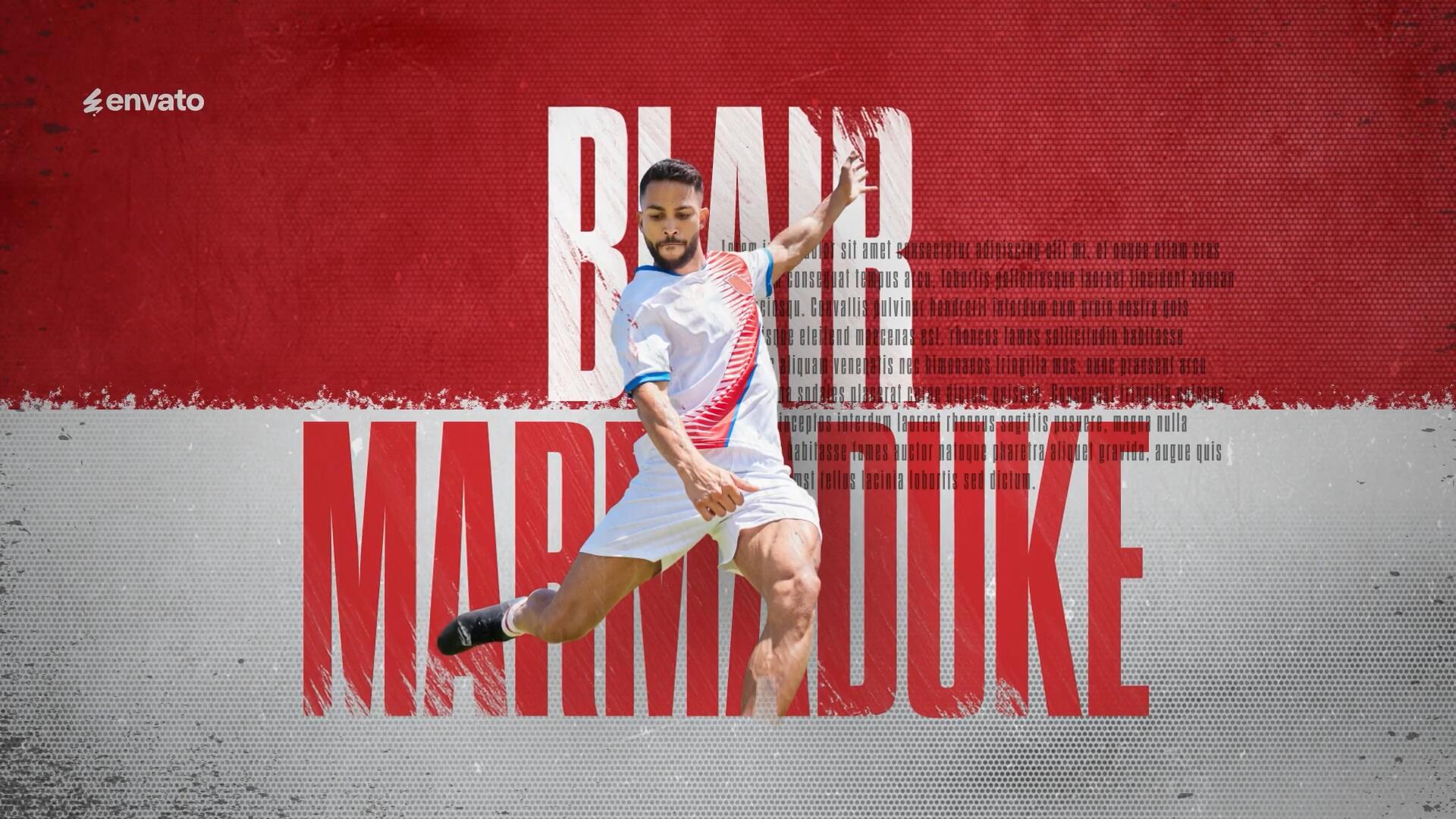 PR模板：复古仿旧动态冲击感运动球员团队介绍冻结帧开场片头模板（14135）