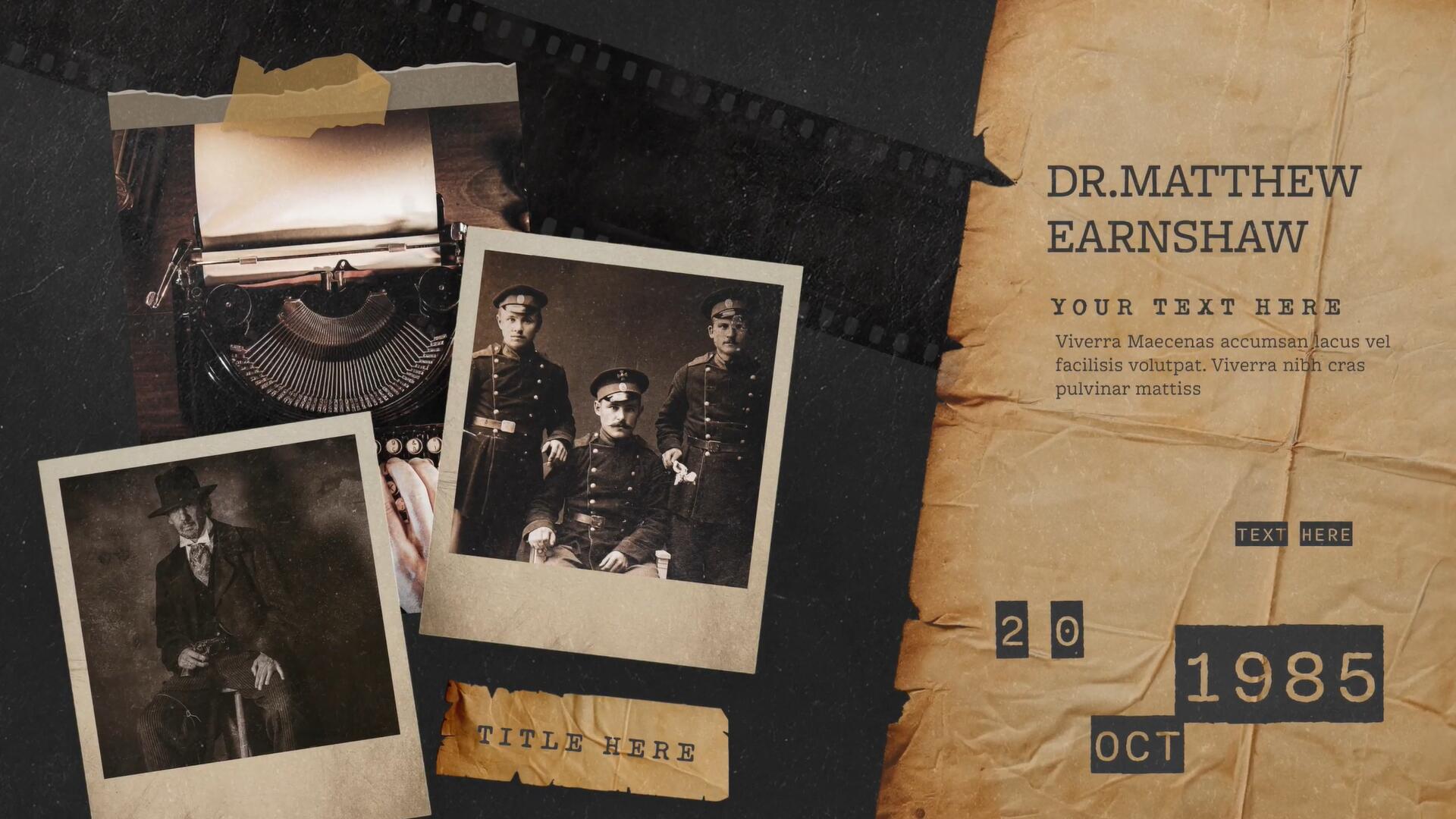 AE模板：复古风格老式打字机历史财经纪录片开场片头（14617）