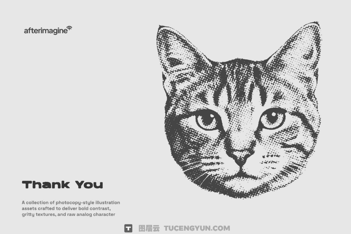 190个大胆粗糙复古印刷打印风格植物动物设备混合几何AI矢量图形插画插图设计套装 Photocopy Effect Illustrations Pack（14175）图层云