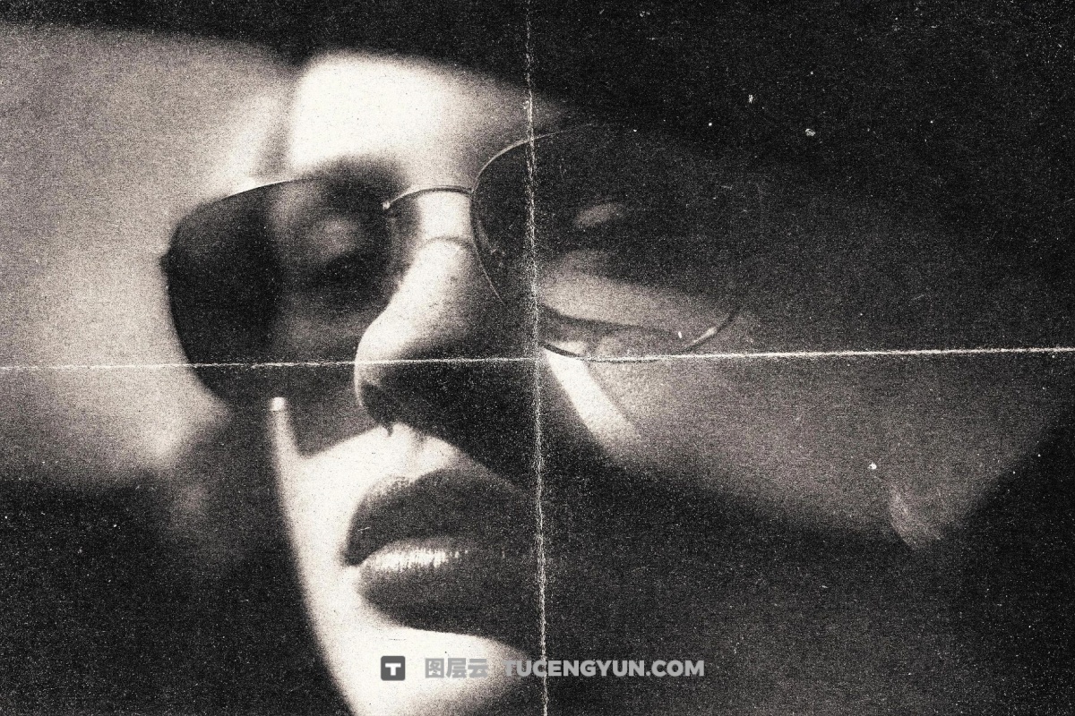 复古胶片艺术氛围感纸张折痕滤镜叠加PSD特效样机模板 Air Brush Threshold Effect（14187）图层云